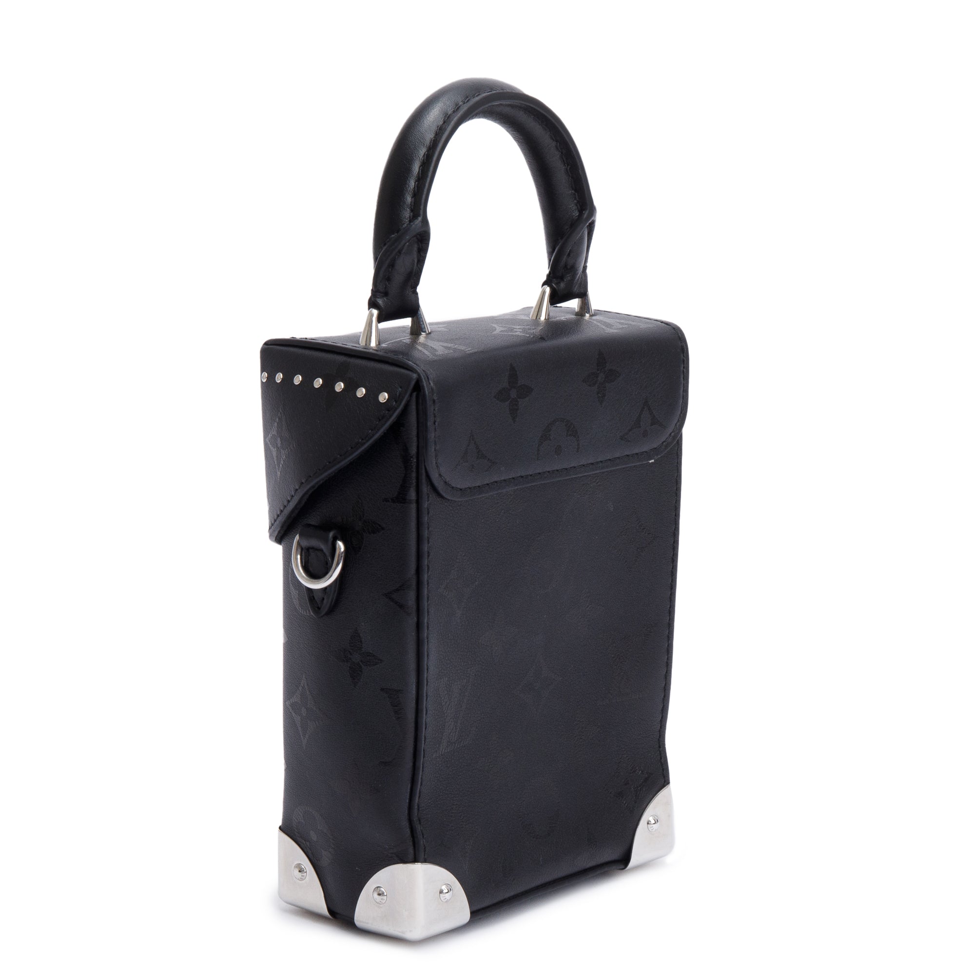 Louis Vuitton Black Monogram Print Calfskin Leather Camera Box w/ Strap