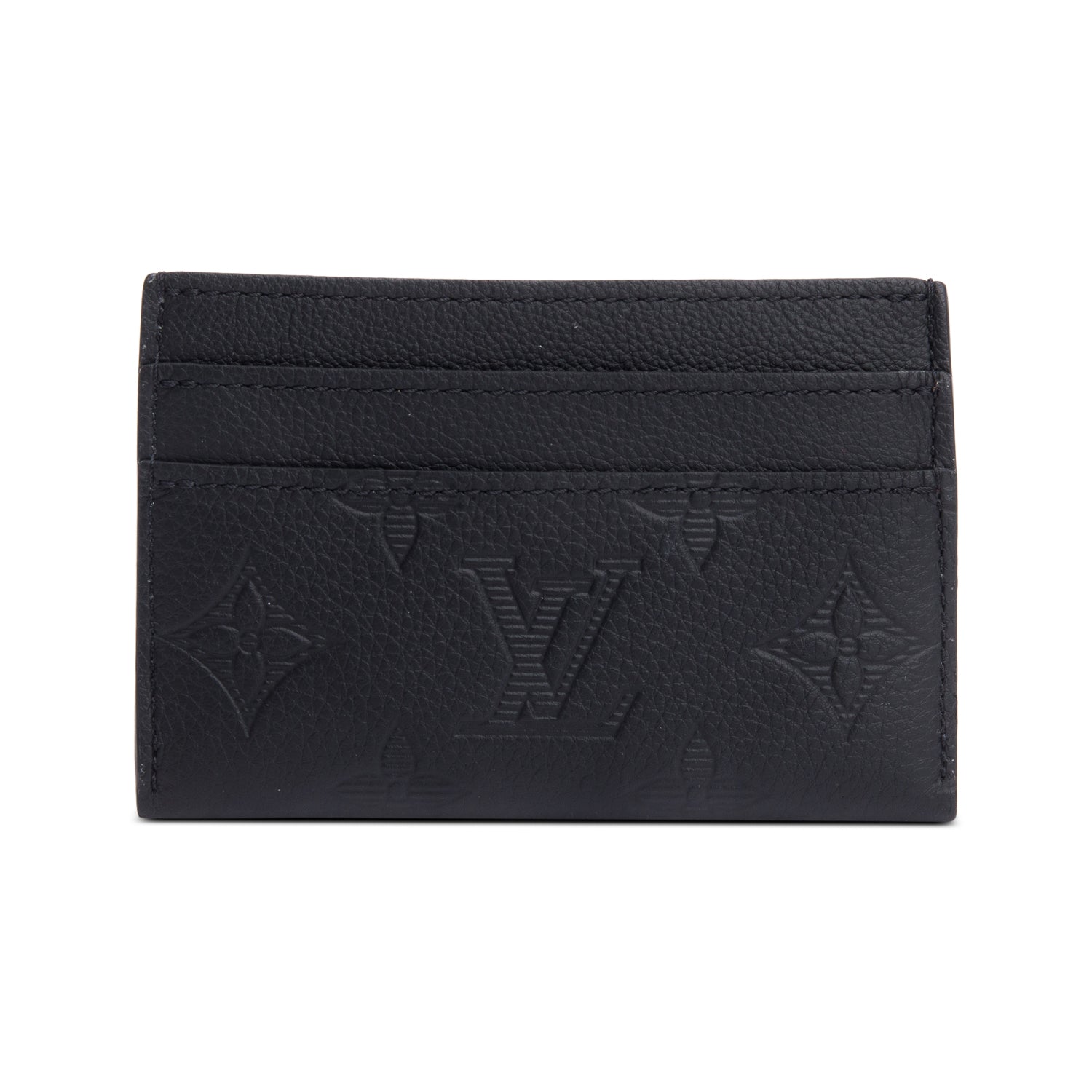 Louis Vuitton Black Monogram Shadow Calf Leather Double Card Holder