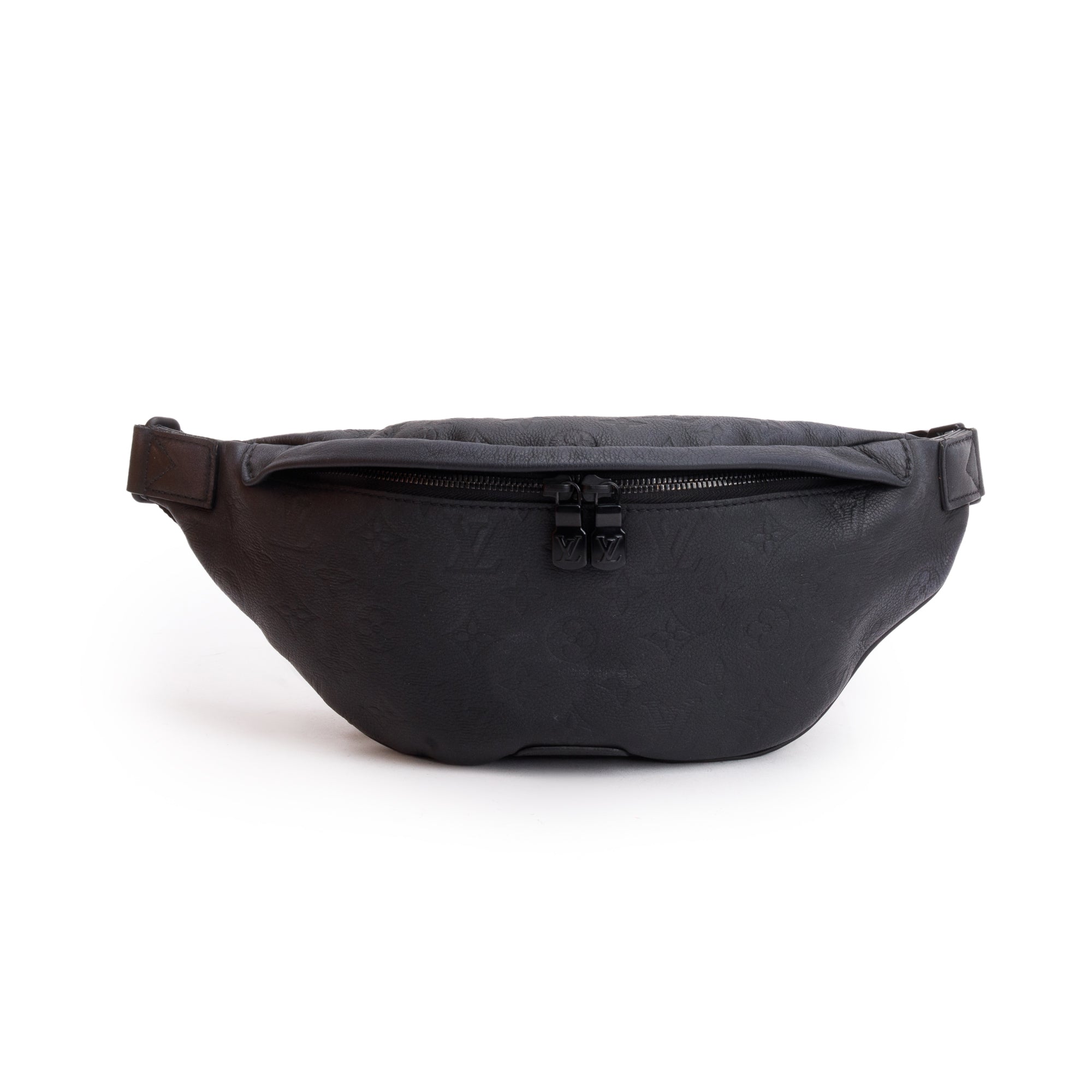 Louis Vuitton Black Monogram Shadow Calfskin Leather Discovery Bumbag w/ Box