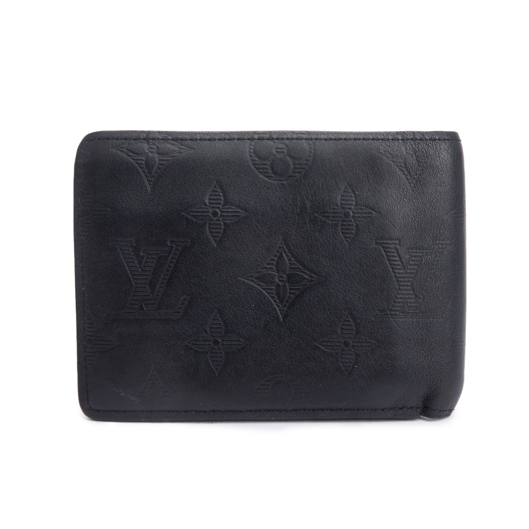 Louis Vuitton Black Monogram Shadow Multiple Wallet w/ Box