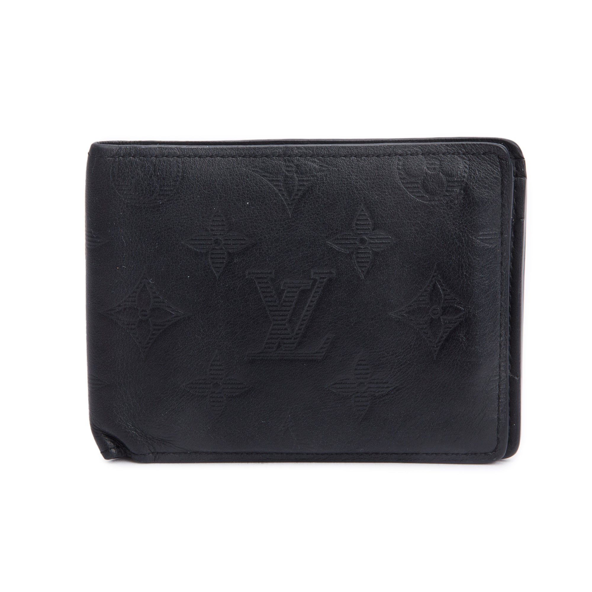 Louis Vuitton Black Monogram Shadow Multiple Wallet w/ Box