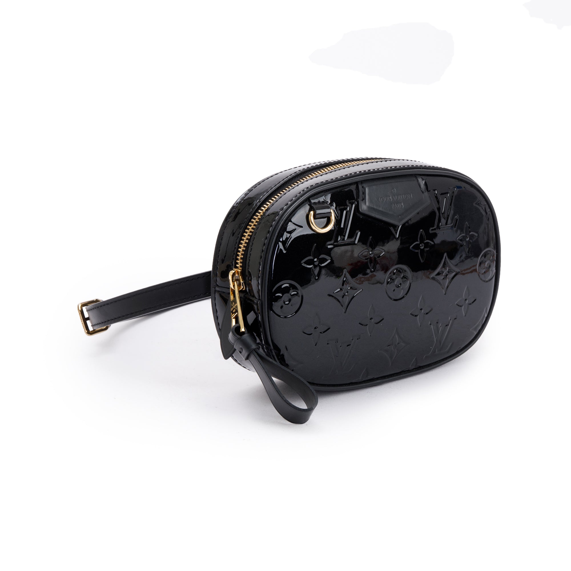 Louis Vuitton Black Monogram Vernis Leather Belt Bag w/ Strap