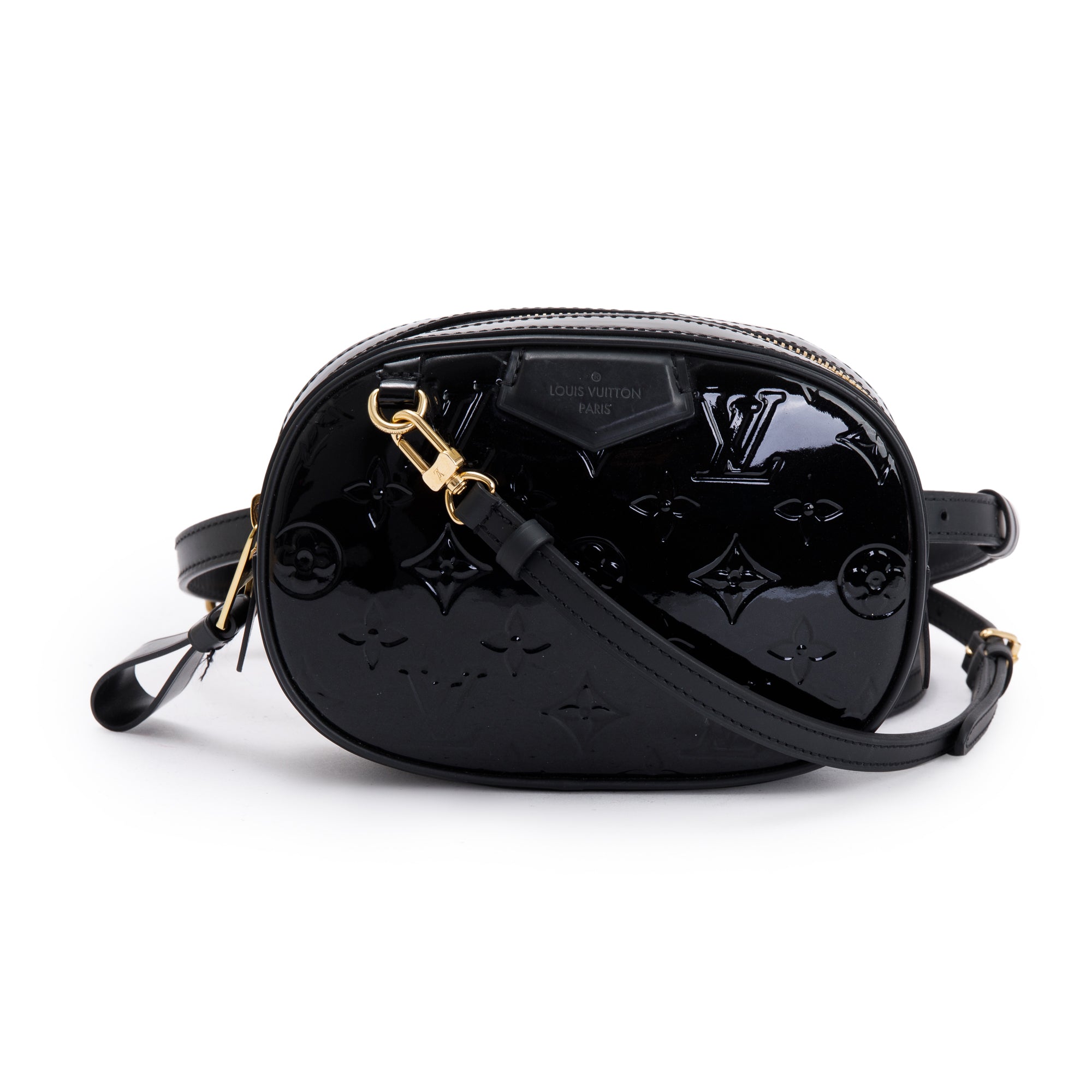 Louis Vuitton Black Monogram Vernis Leather Belt Bag w/ Strap