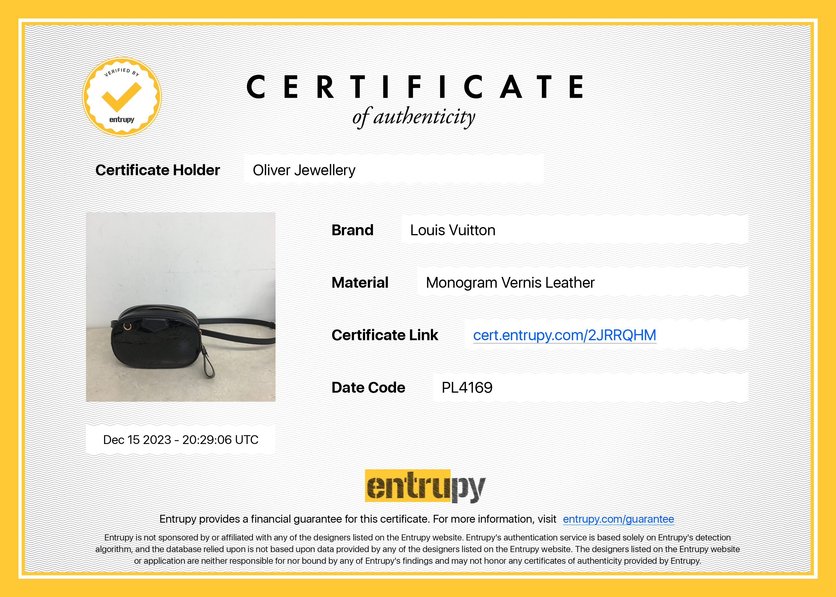 Louis Vuitton Black Monogram Vernis Leather Belt Bag w/ Strap