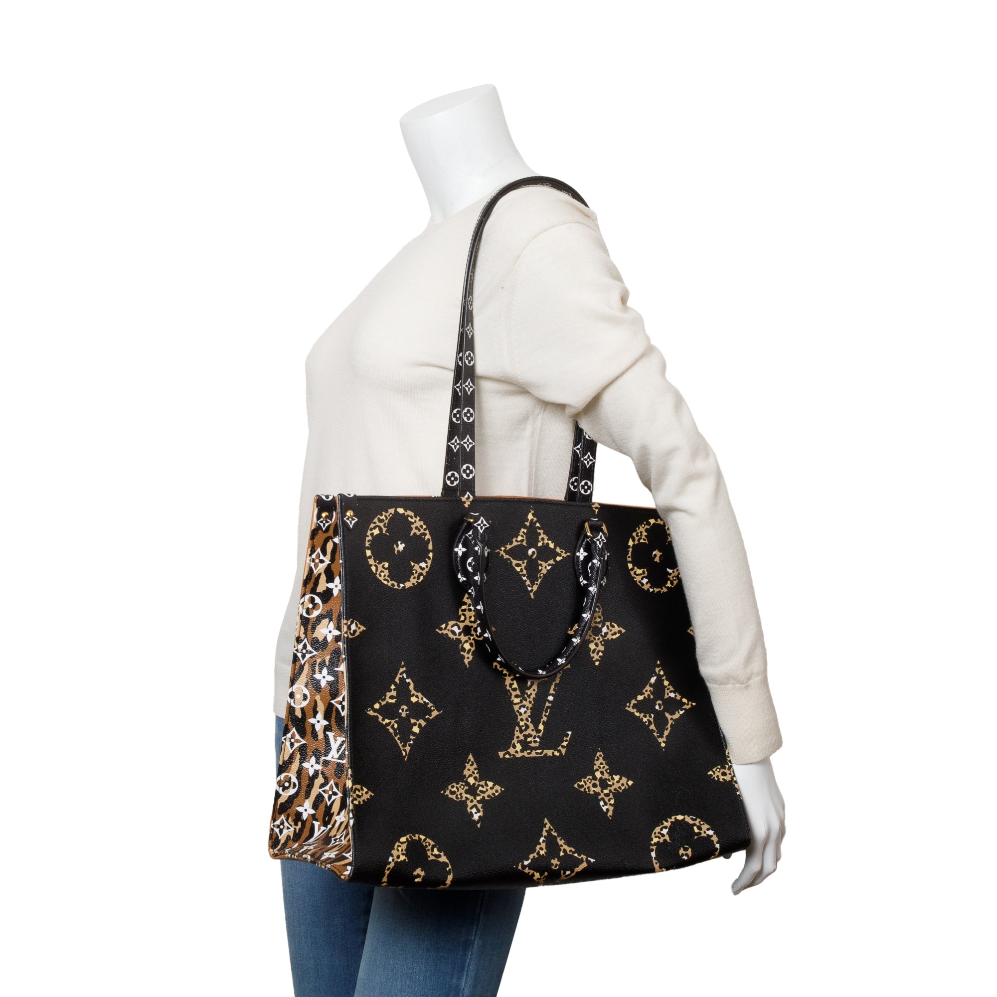 Louis Vuitton Black Multicolor Jungle Monogram Giant Limited Edition OnTheGo GM