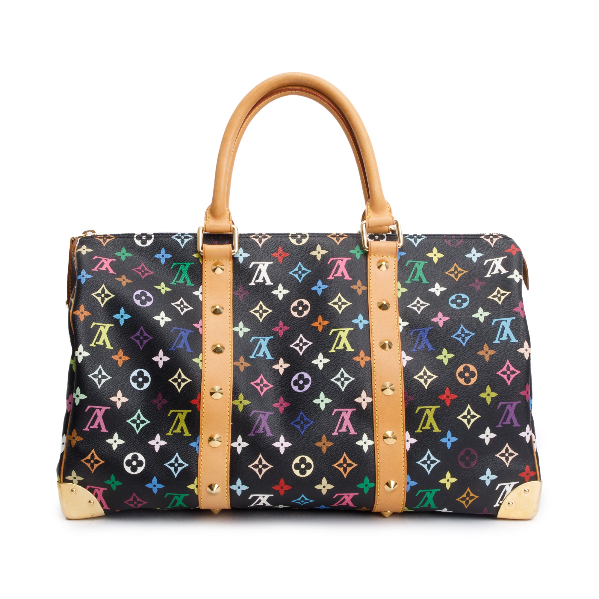 Louis Vuitton Black Multicolore Monogram Keepall 45