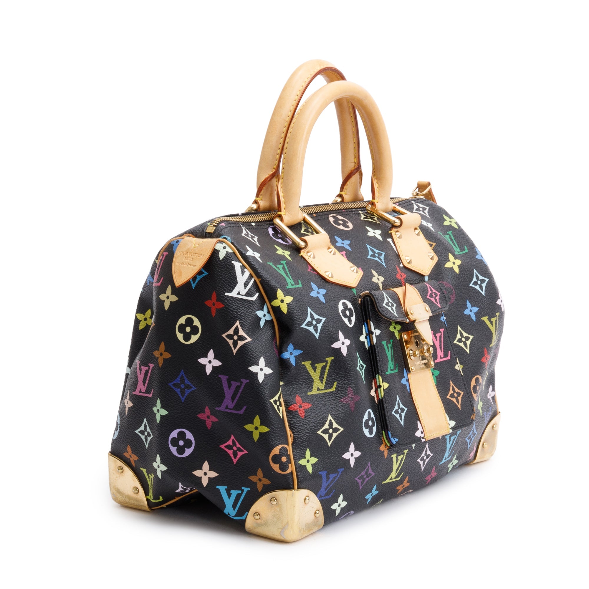 Louis Vuitton Black Multicolore Speedy 30