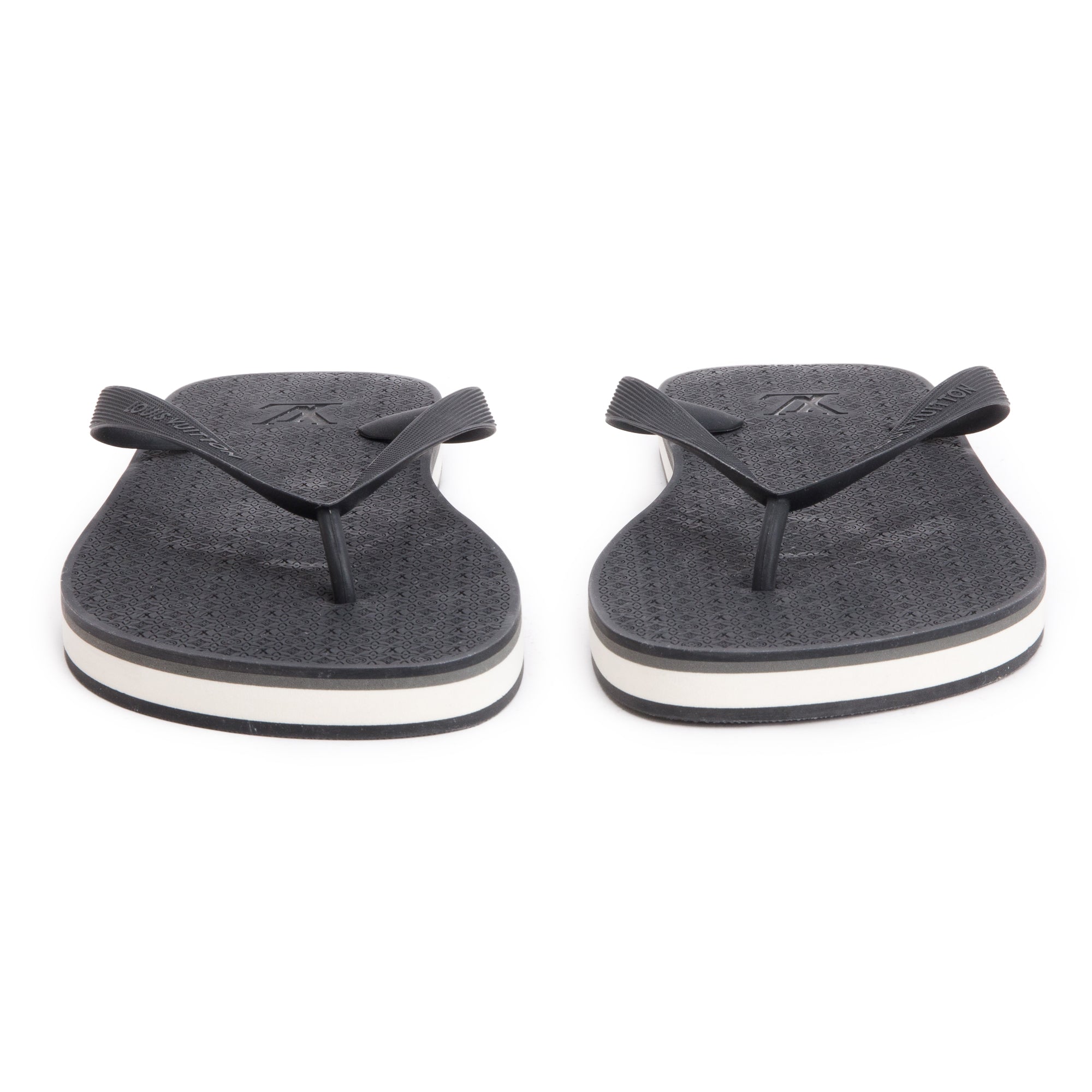 Louis Vuitton Black Rubber Molitor Thong Sandals, Size 12