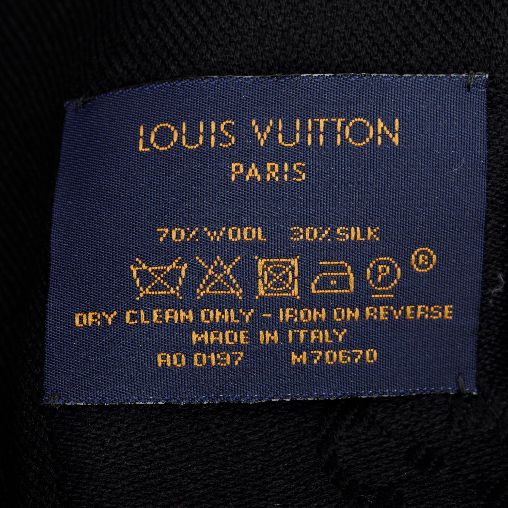 Louis Vuitton Black Silk/Wool Studded More Monogram Shawl Scarf w/ Box