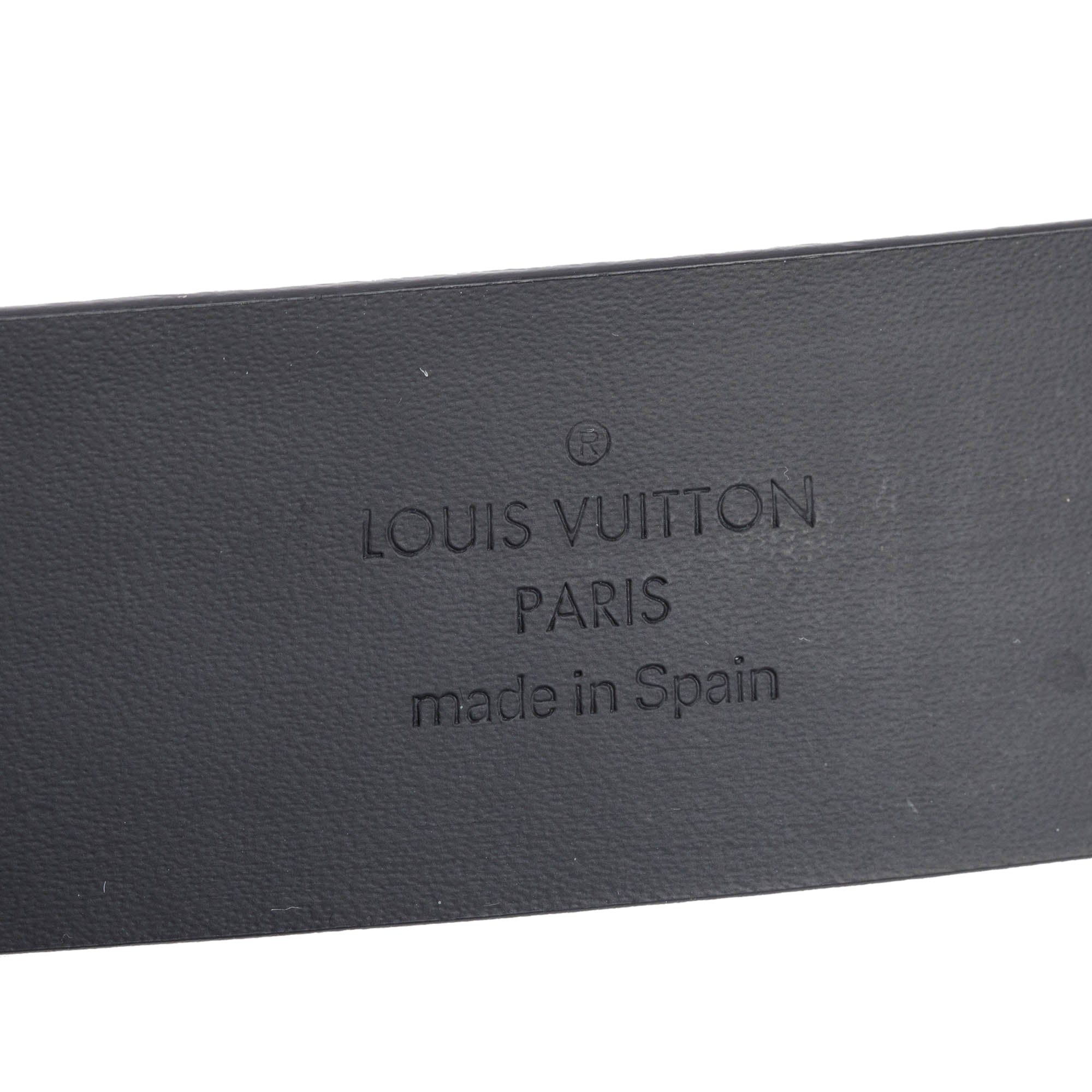 Louis Vuitton Black Smooth Leather Skyline 30 MM Belt 95 38