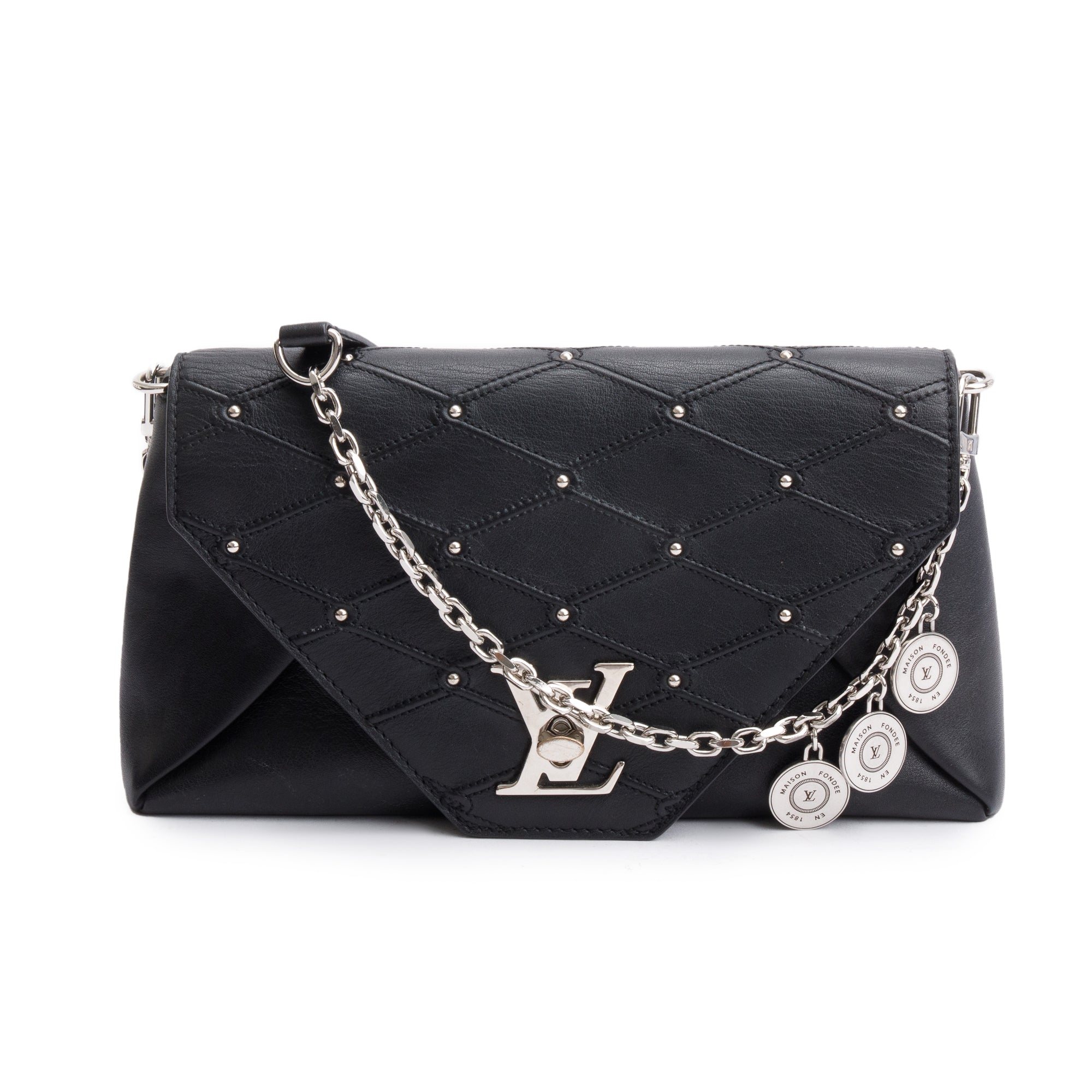 Louis Vuitton Black Studded Perforated Leather Love Note Bag