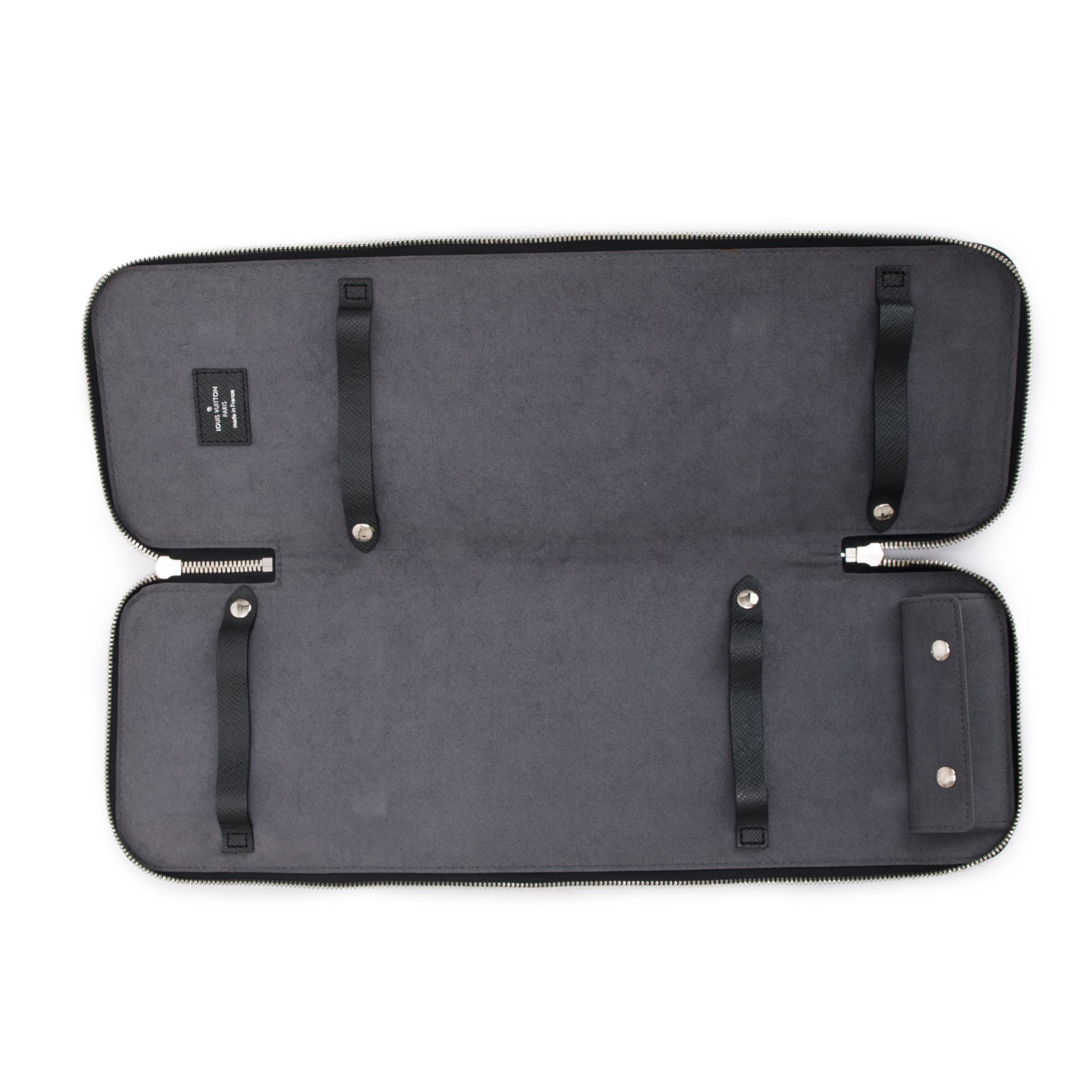 Louis Vuitton Black Taiga Leather 5 Tie Case