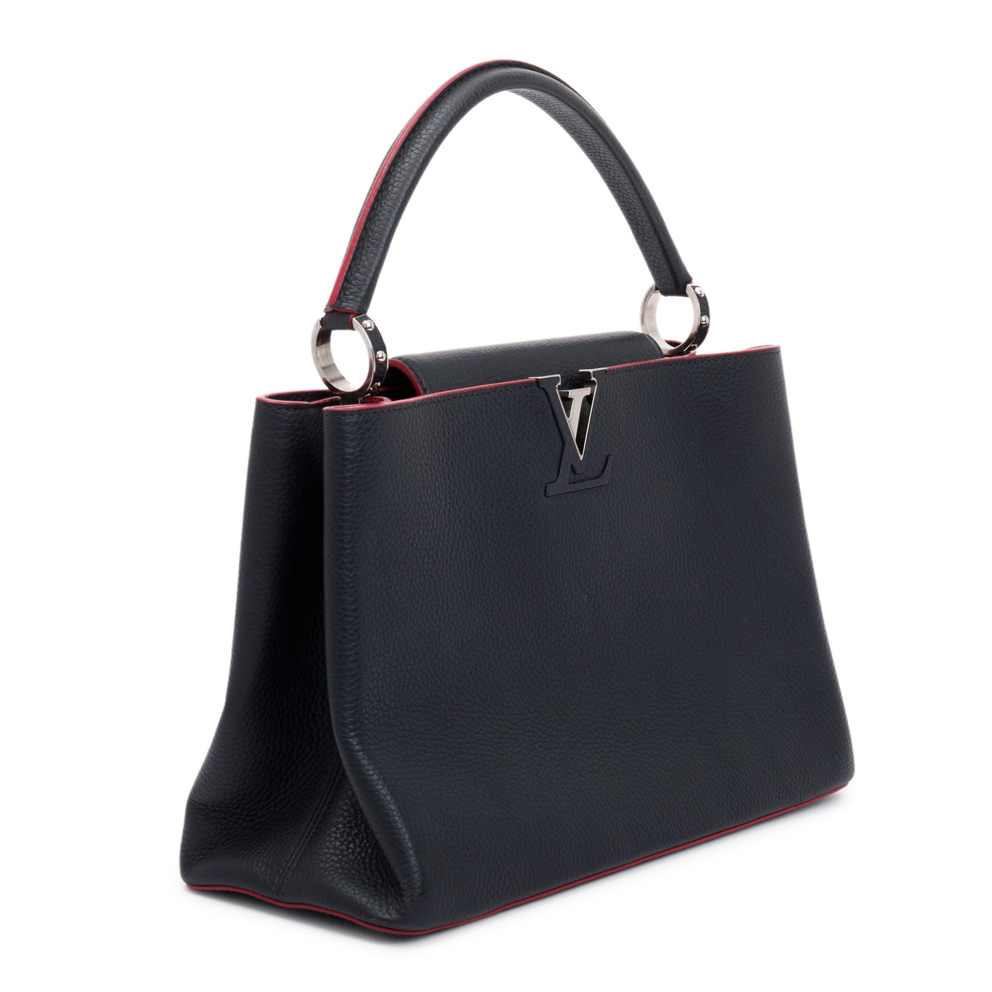 Louis Vuitton Black Taurillon Capucine GM w/ Python Strap