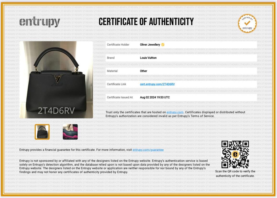 Louis Vuitton Black Taurillon Leather Capucines PM w/ Strap