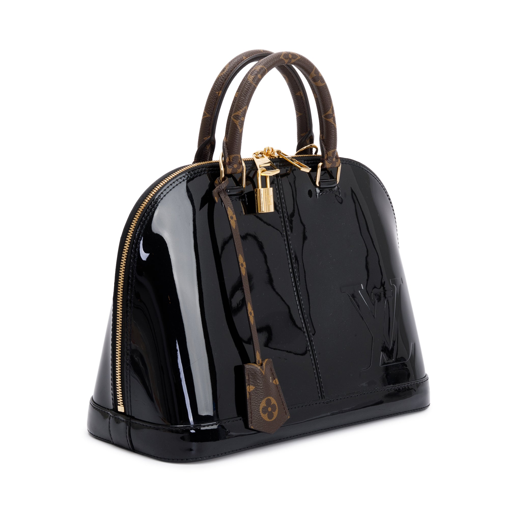 Louis Vuitton Black Vernis Miroir Monogram Alma PM w/ Strap