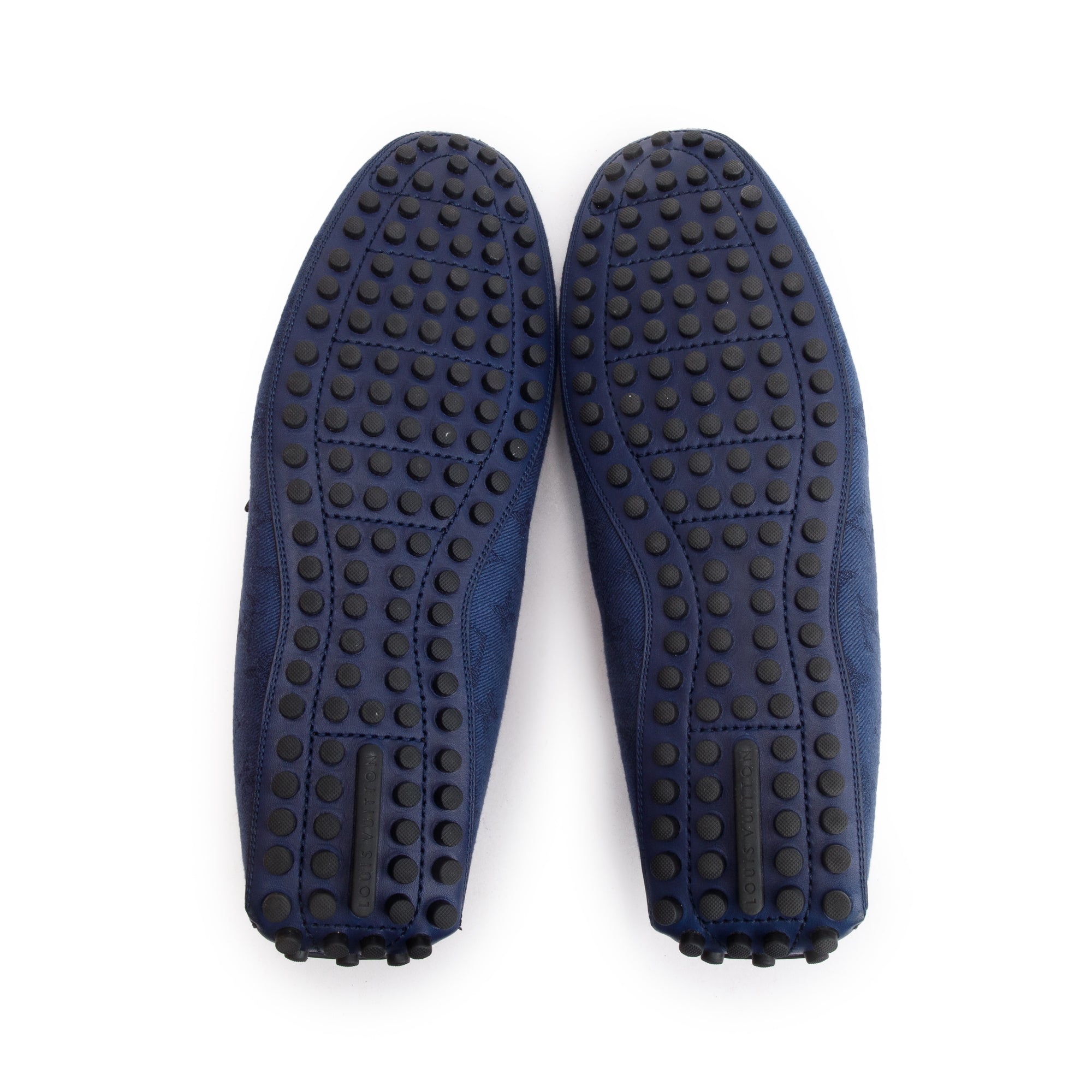 Louis Vuitton Blue Denim Men's Hockenheim Moccasin Loafers, Size 11 w/ Box