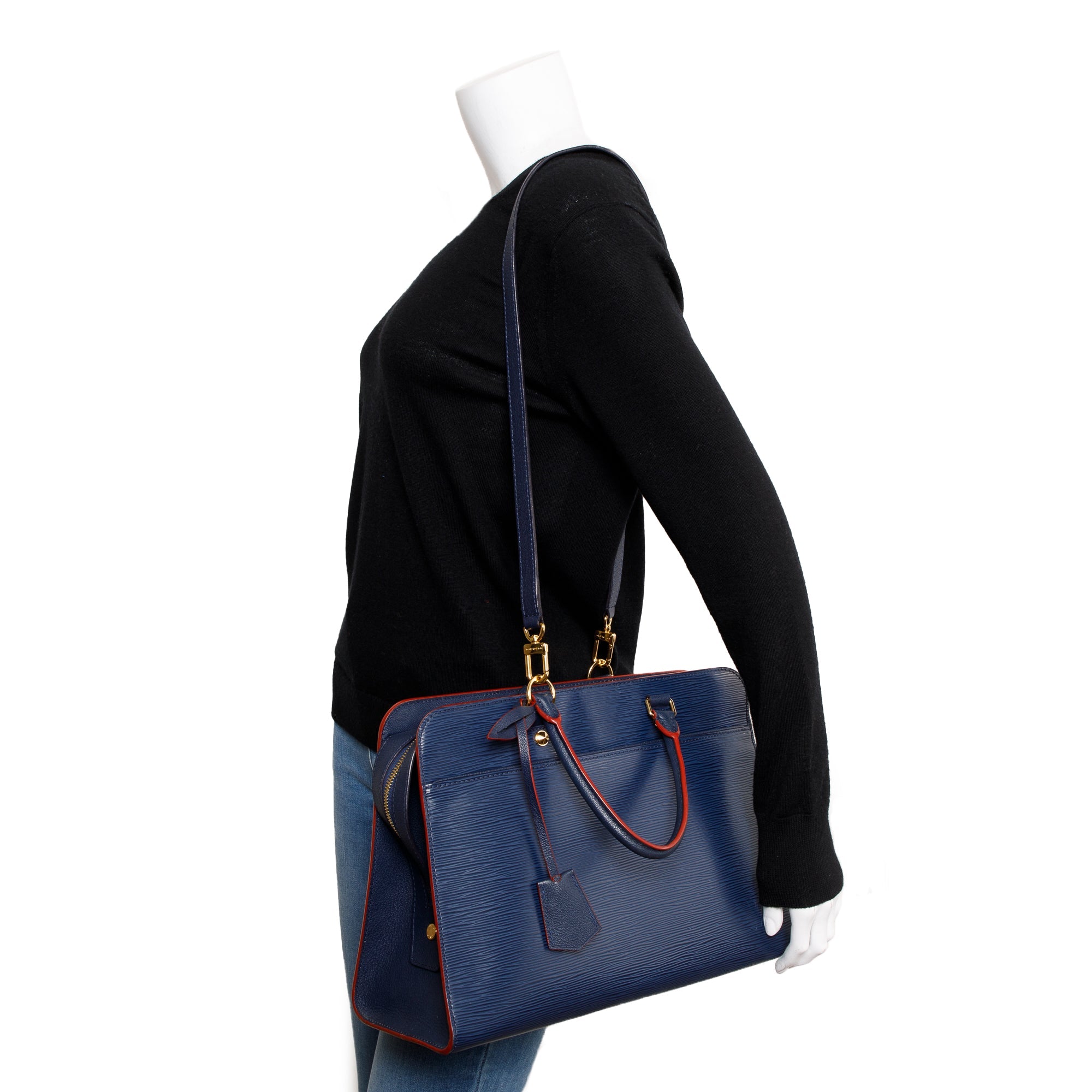 Louis Vuitton Blue Epi Leather Vaneau GM Bag