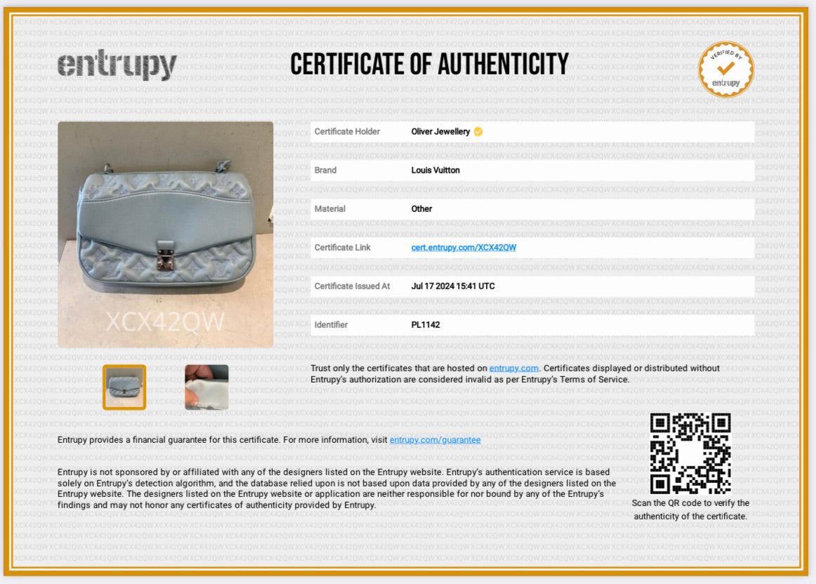 Louis Vuitton Blue Lambskin Mama Broderie Bag