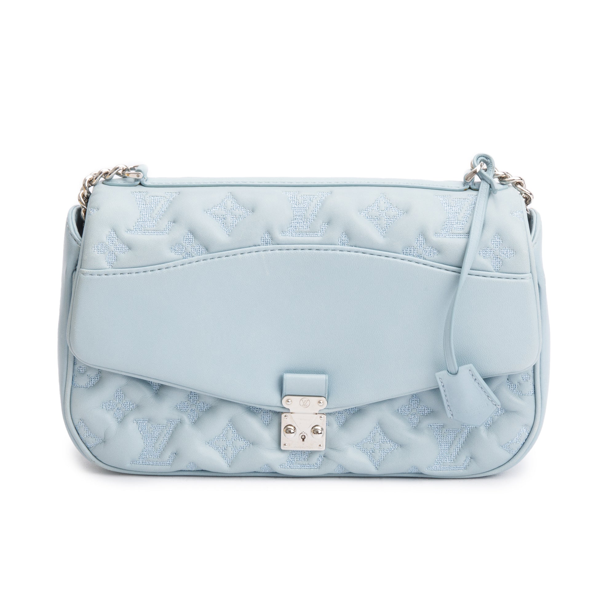 Louis Vuitton Blue Lambskin Mama Broderie Bag