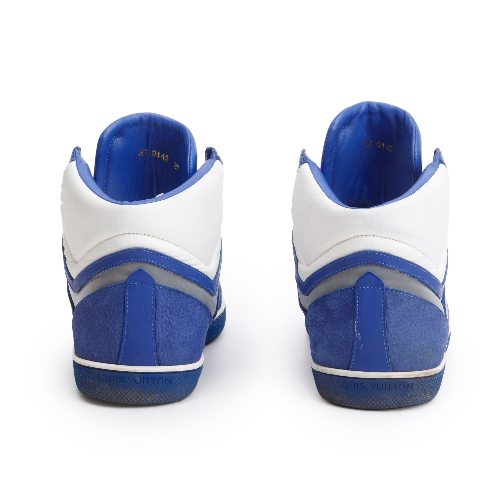 Louis Vuitton Blue Leather AW2012 High-Top Sneakers, Size 8.5 w/ Box