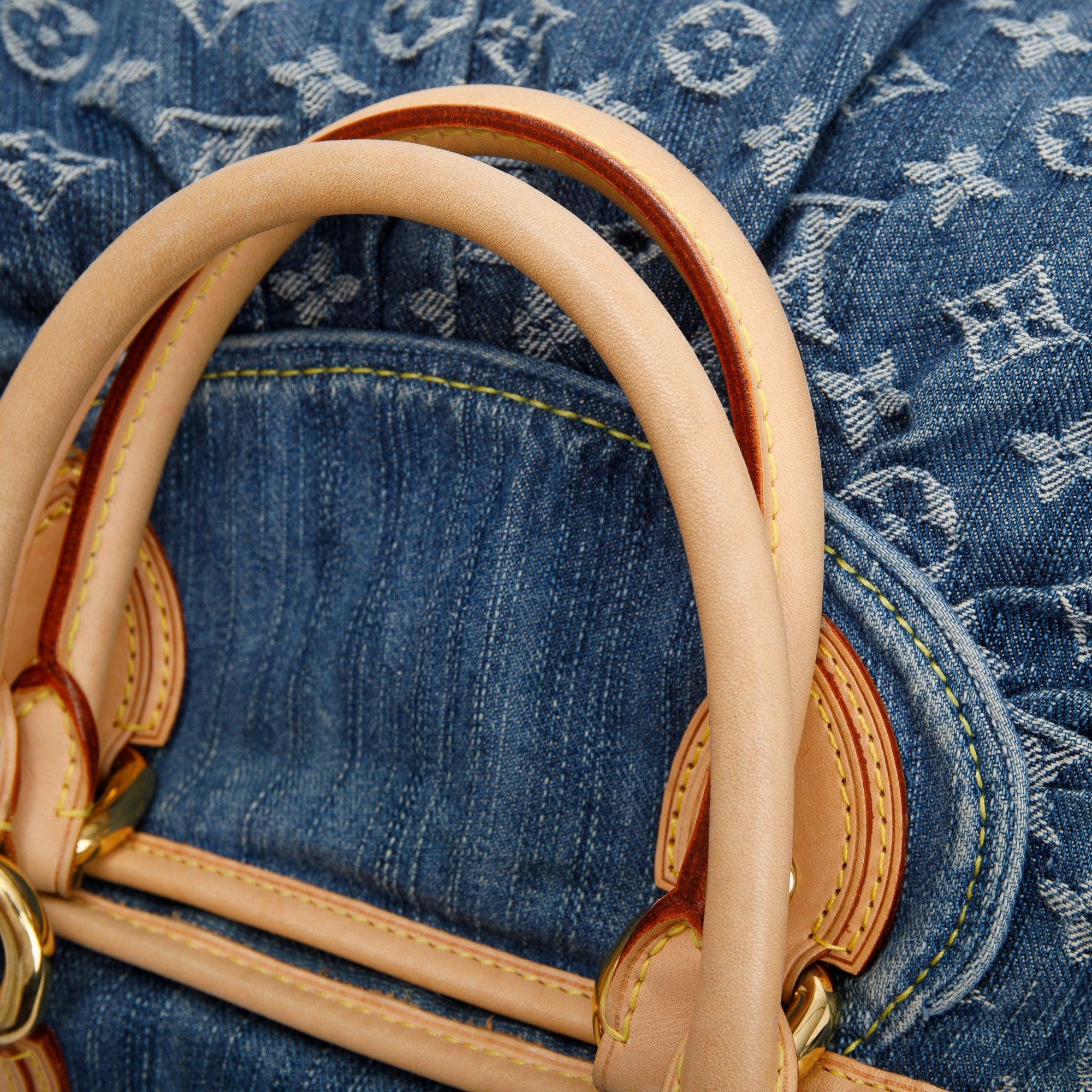 Louis Vuitton Blue Monogram Denim Neo Cabby MM w/ Strap