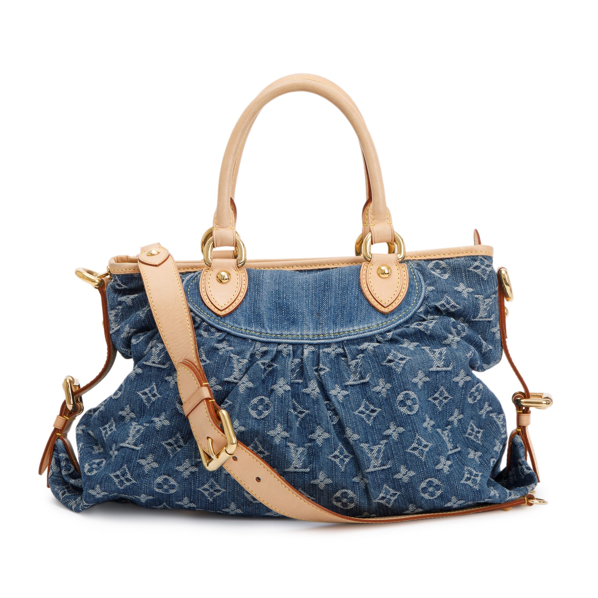 Louis Vuitton Blue Monogram Denim Neo Cabby MM w/ Strap