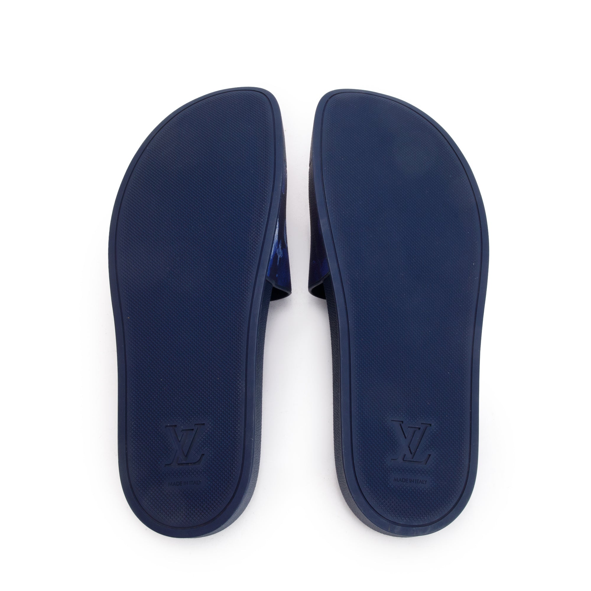 Louis Vuitton Blue Monogram Watercolor Waterfront Mule Slides, Size 12