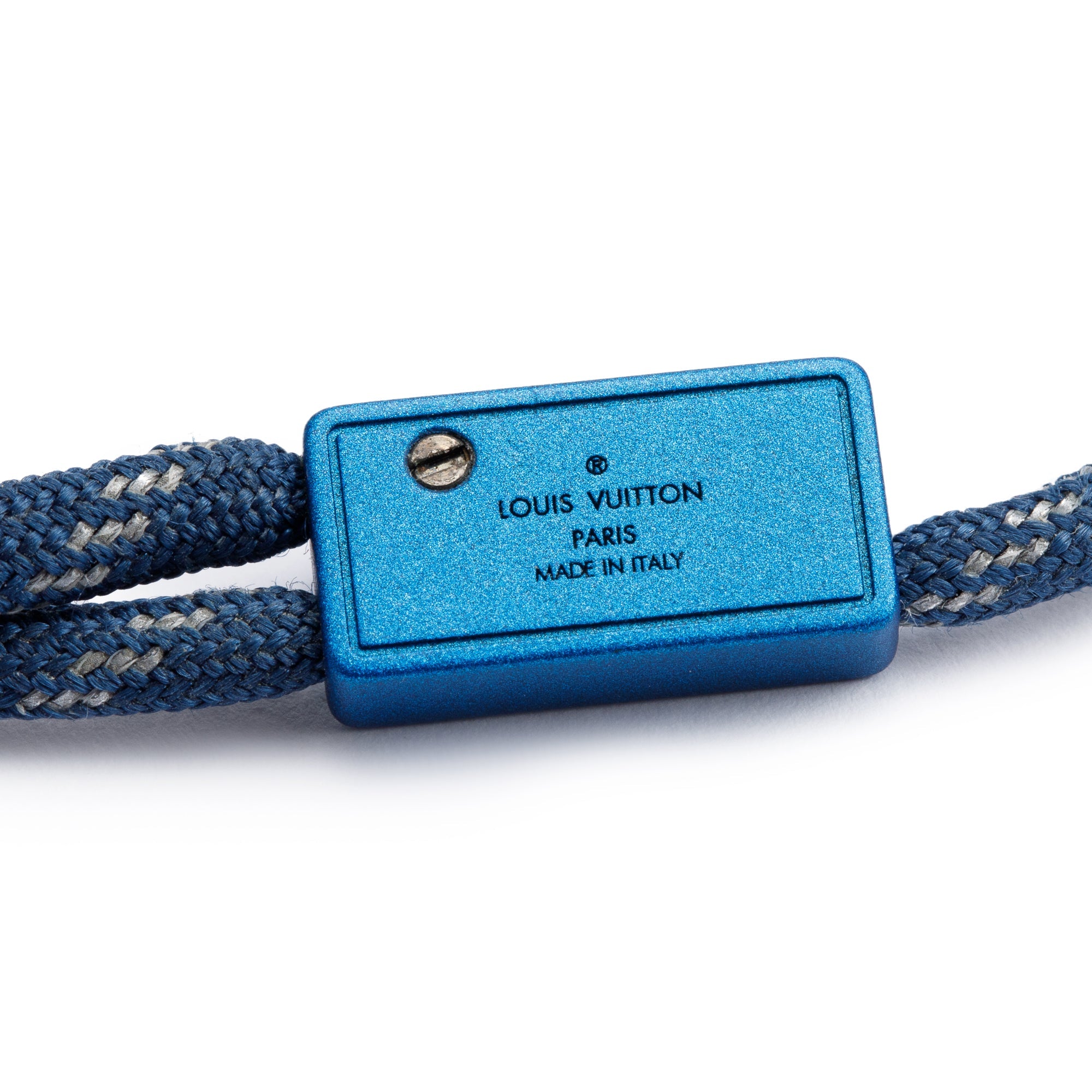 Louis Vuitton Blue Nylon Satellite Cord Bracelet w/ Box