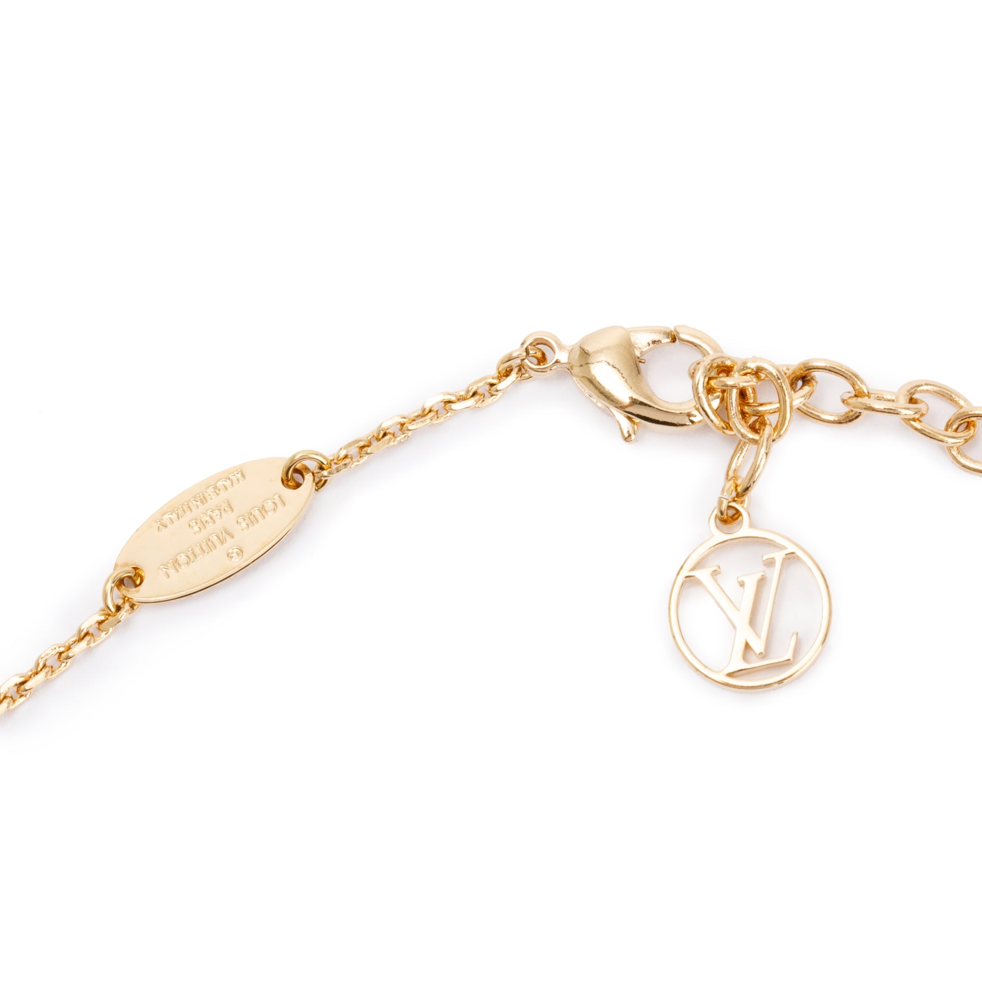 Louis Vuitton Brass Faux Pearl Collier Cool Angel Love Pendant Necklace