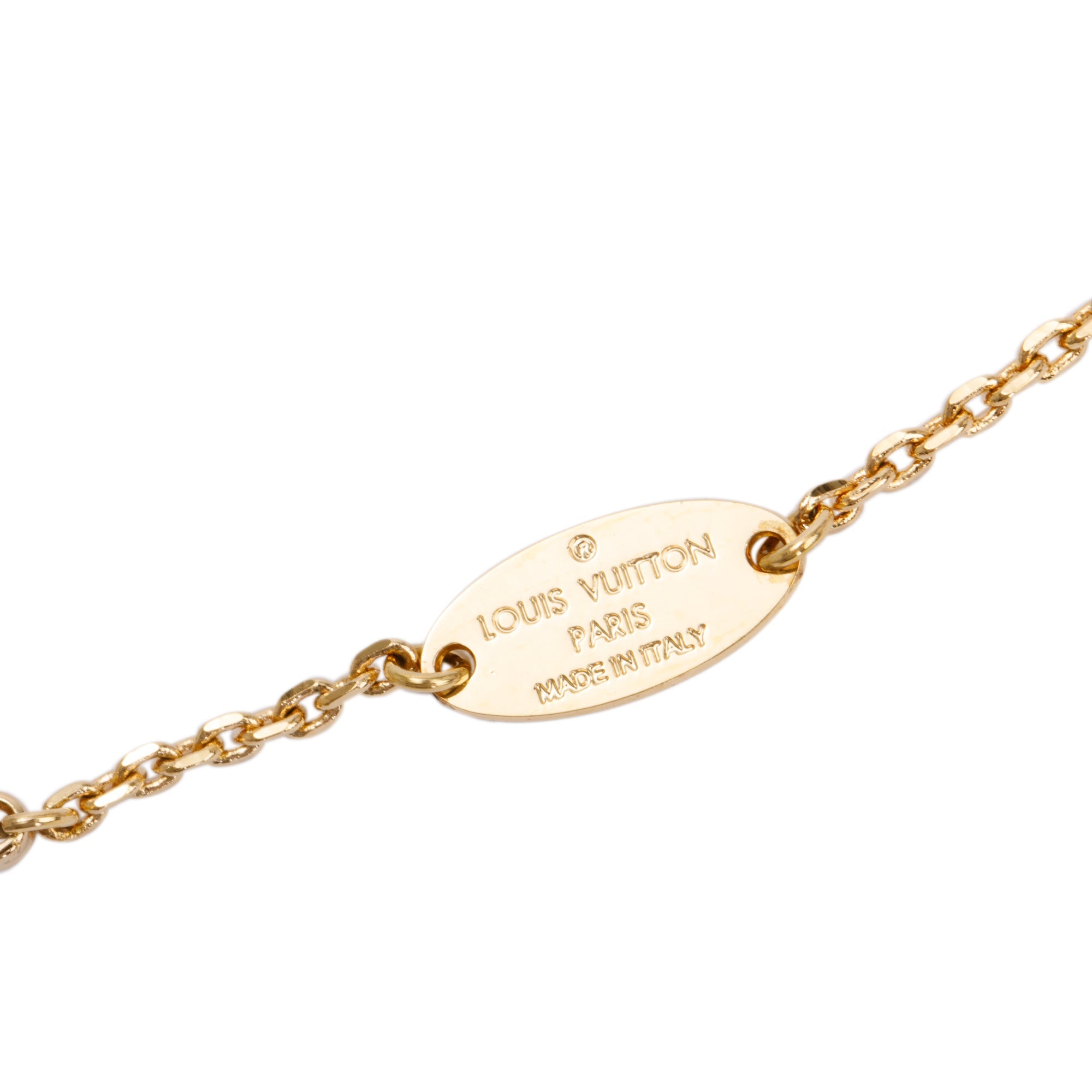 Louis Vuitton Brass Faux Pearl Collier Cool Angel Love Pendant Necklace
