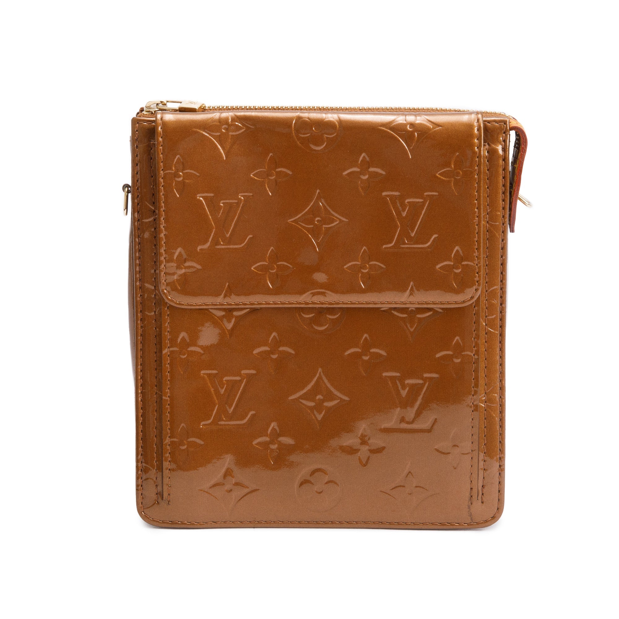 Louis Vuitton Bronze Monogram Vernis Leather Mott Bag