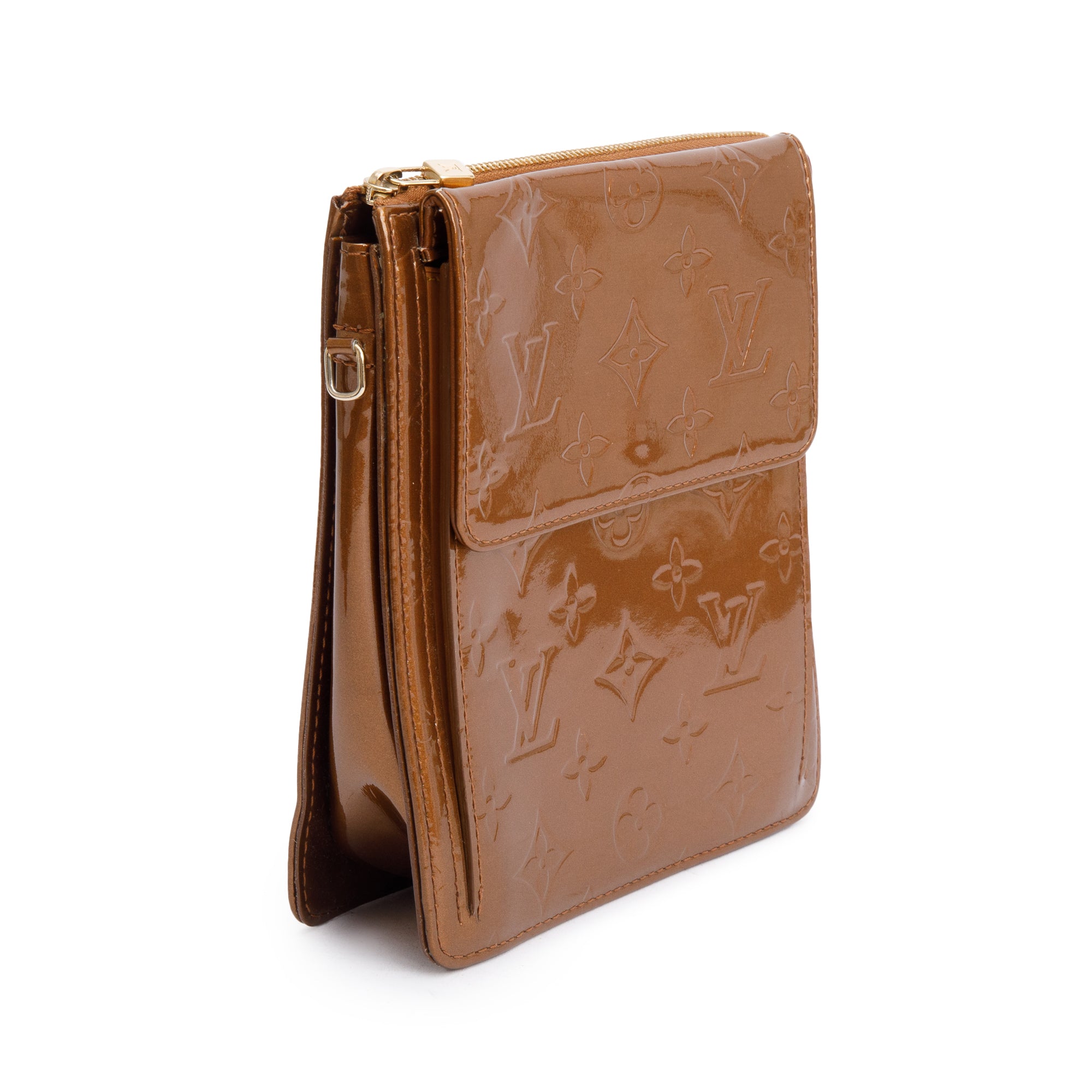 Louis Vuitton Bronze Monogram Vernis Leather Mott Bag