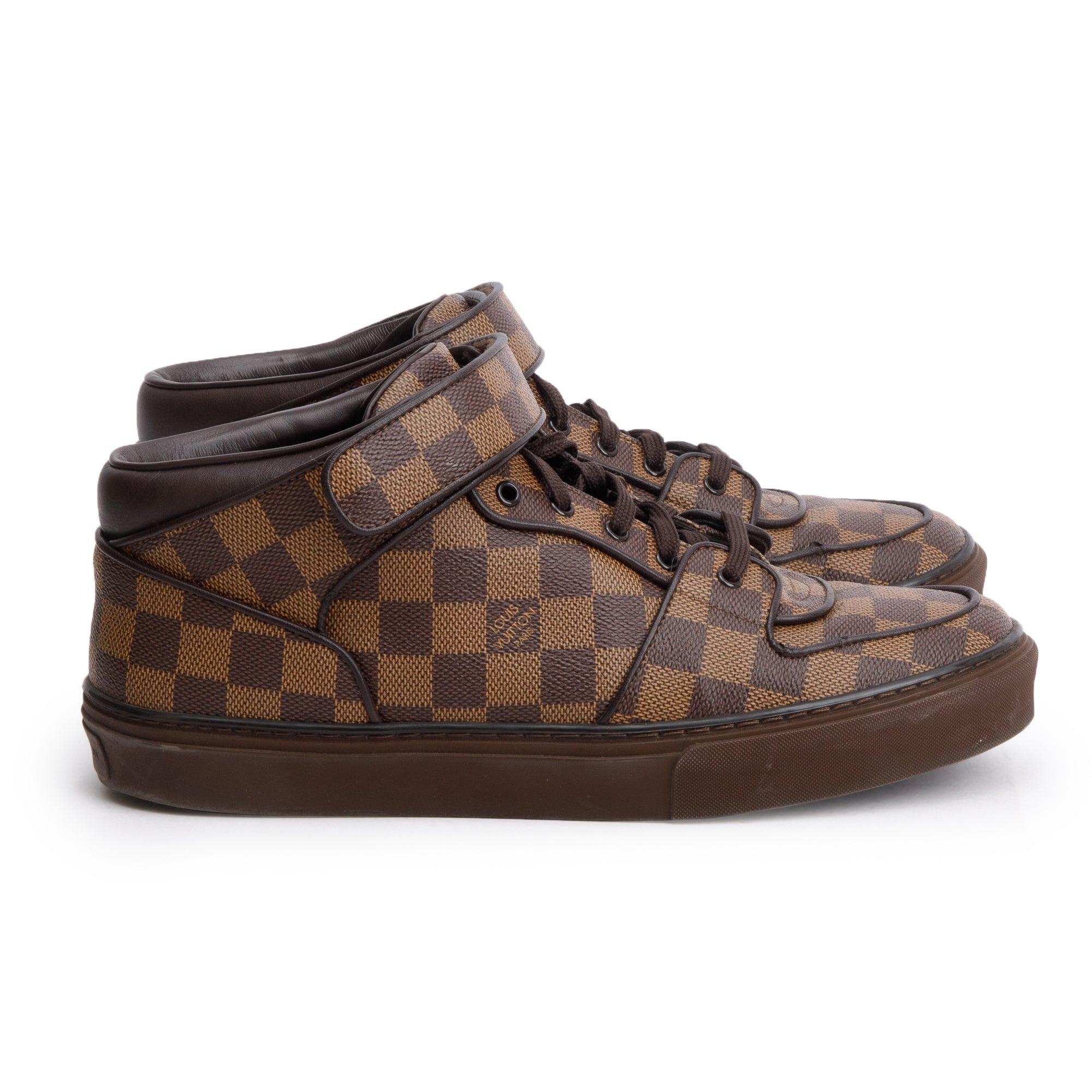 Louis Vuitton Brown Damier Ebene Canvas Acapulco Mid-Top Sneakers, Size 9 w/ Box