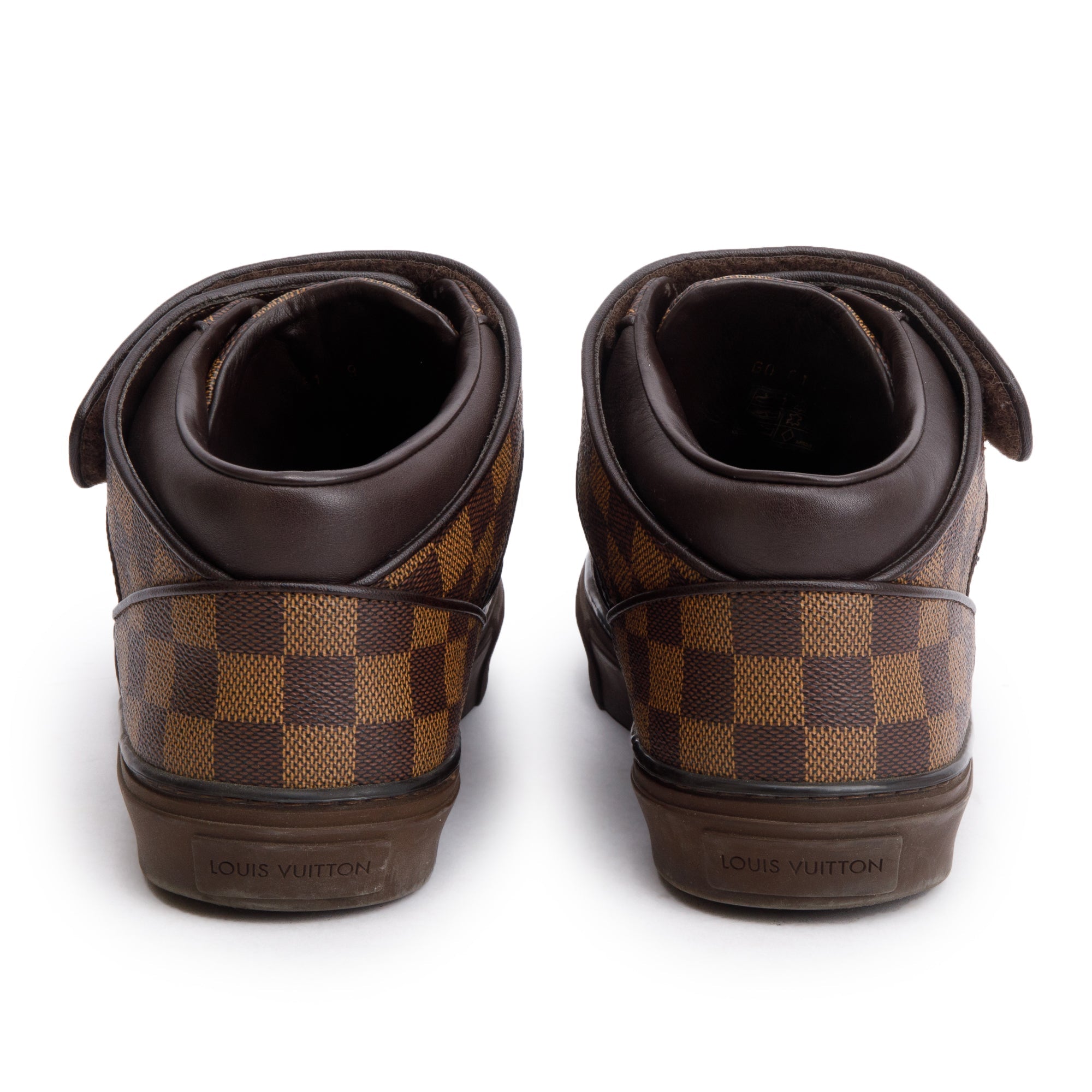 Louis Vuitton Brown Damier Ebene Canvas Acapulco Mid-Top Sneakers, Size 9 w/ Box