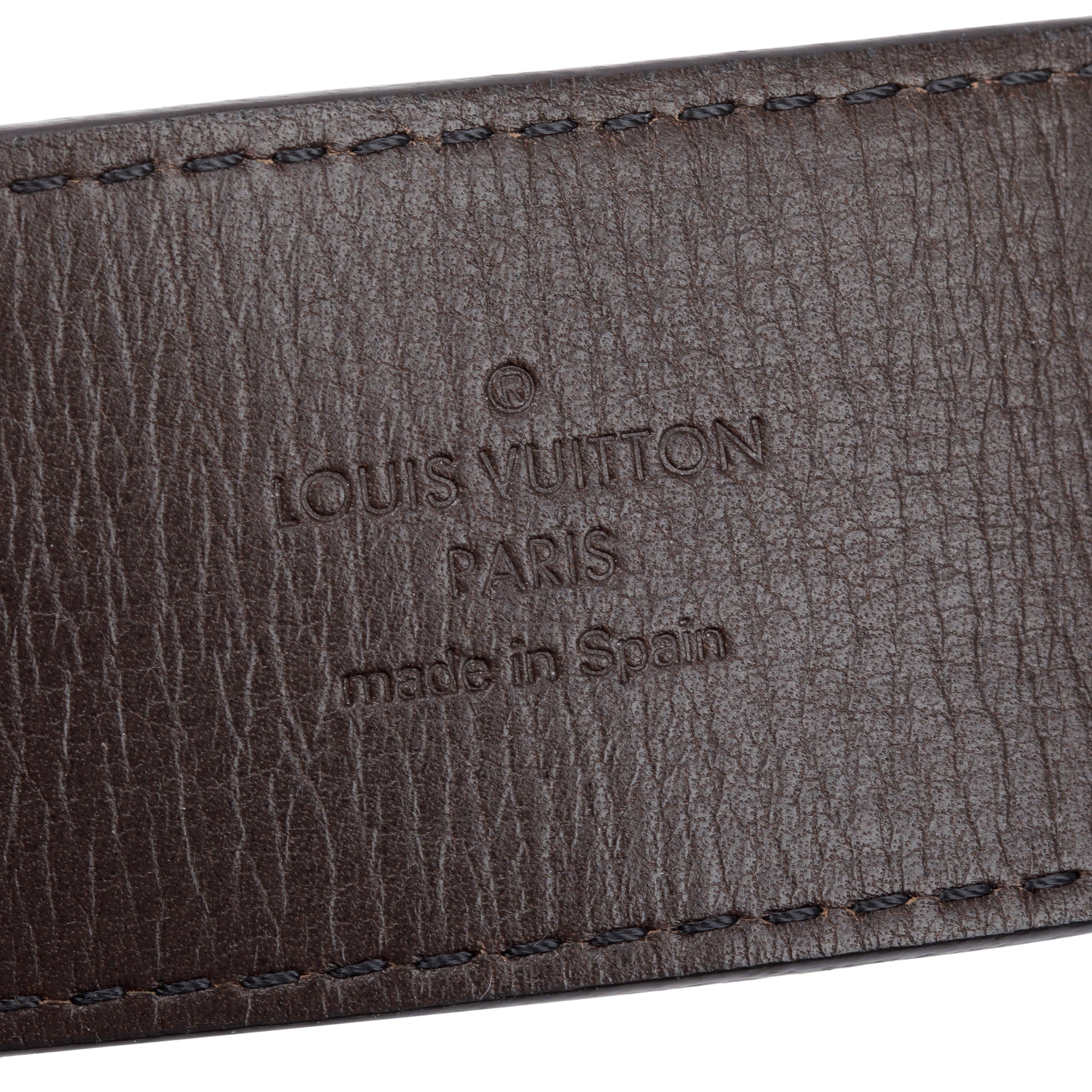 Louis Vuitton Brown Leather LV Initiales 40 MM Utah Belt, Size 90 38