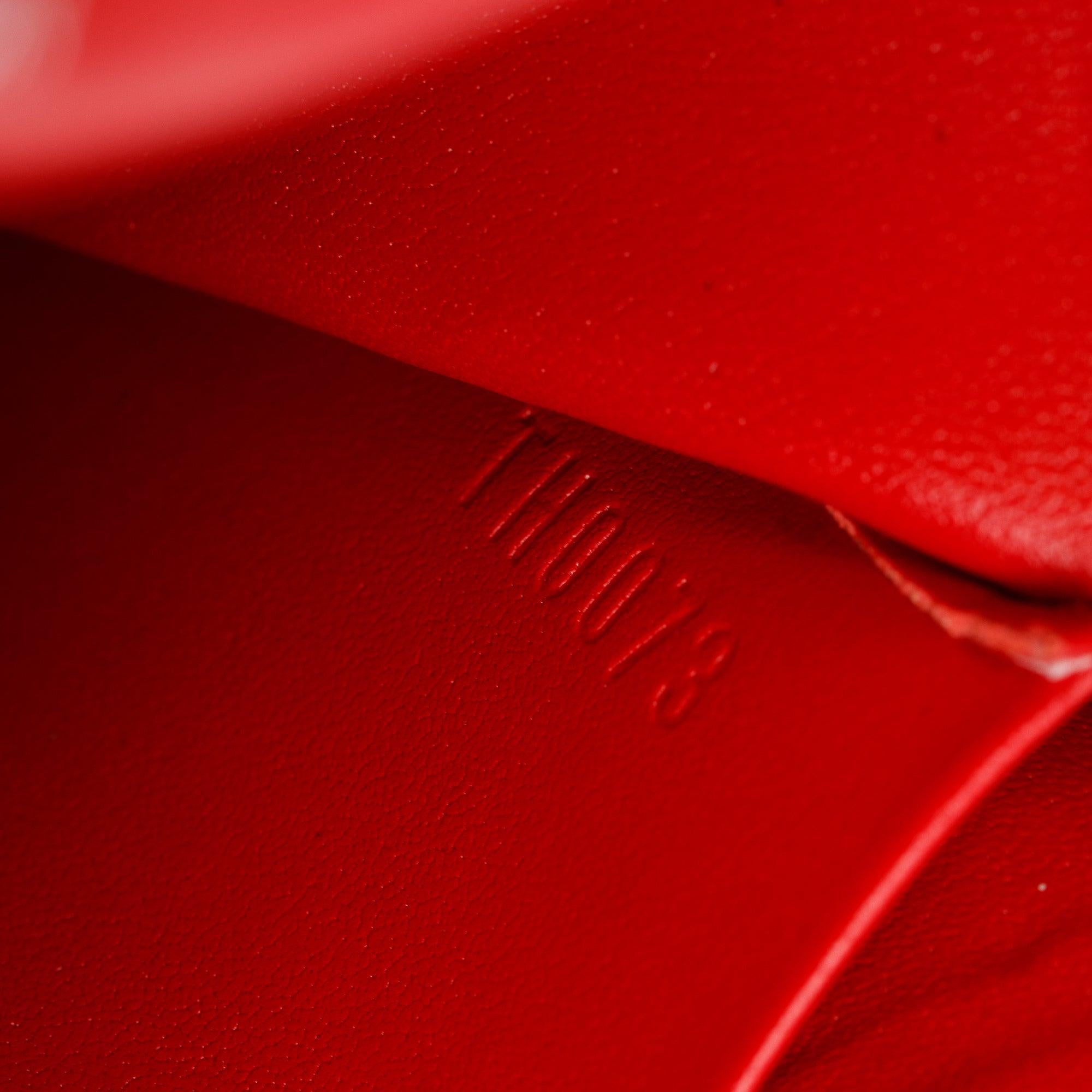 Louis Vuitton Brown Monogram Cherry Blossom Satin Silver Python Trim Crystal Amarene Shoulder Bag