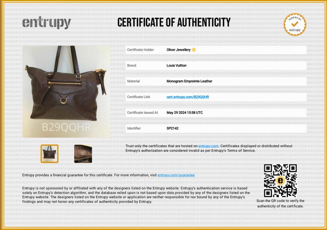 Louis Vuitton Brown Monogram Empreinte Lumineuse PM Bag w/ Strap