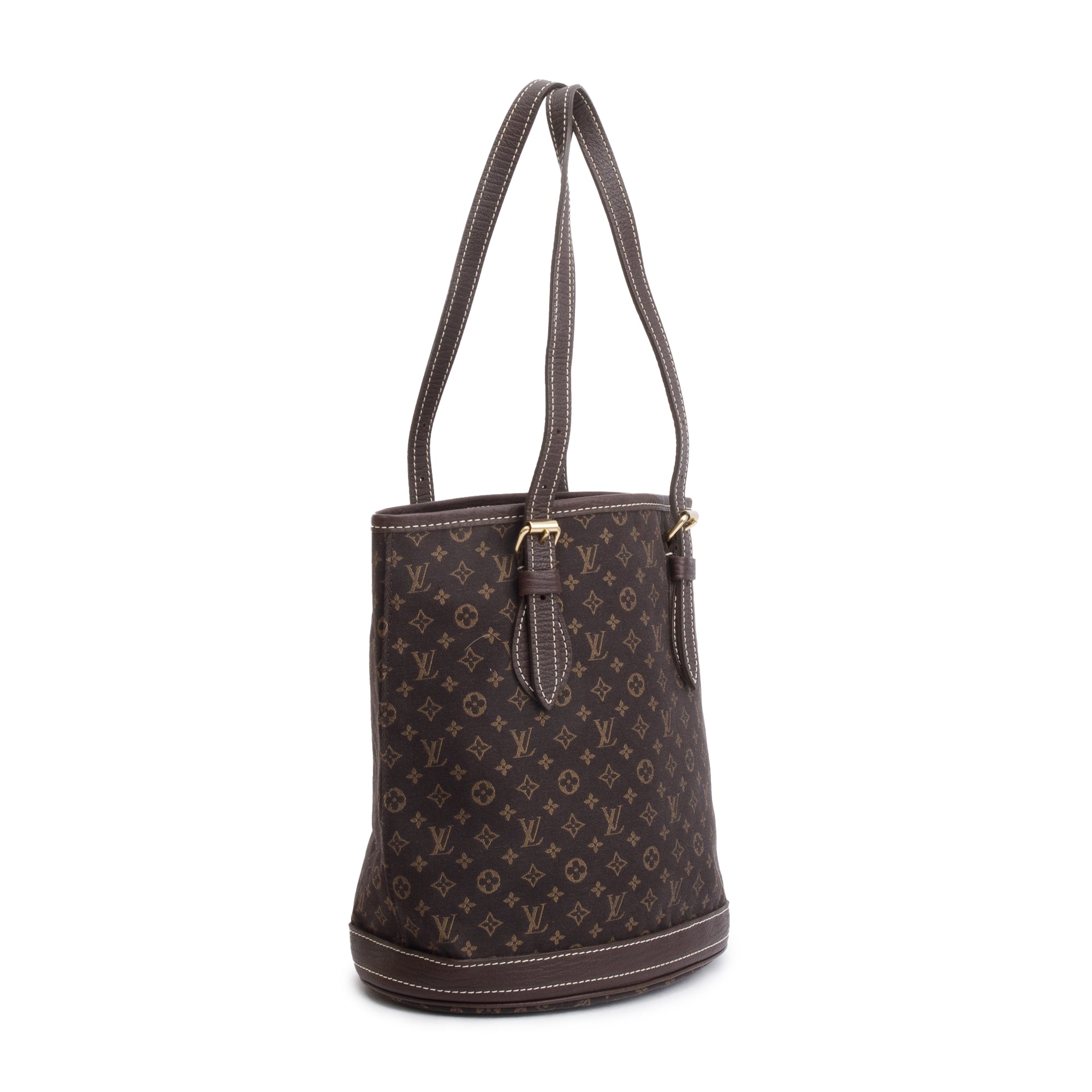 Louis Vuitton Brown Monogram Mini Lin Petit Bucket Bag