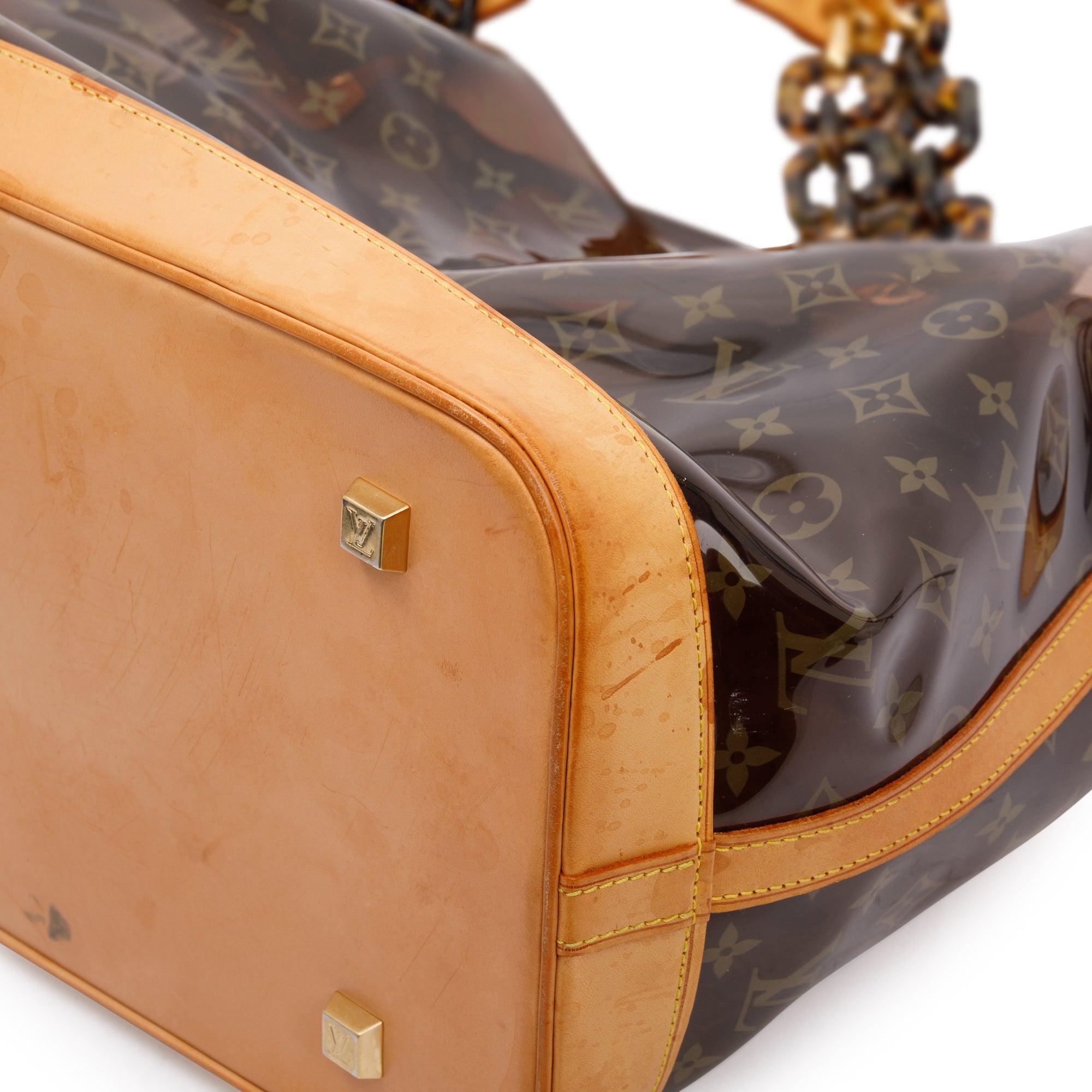 Louis Vuitton Brown Monogram Vinyl Cabas Sac Ambre GM Tote w/ Pouch