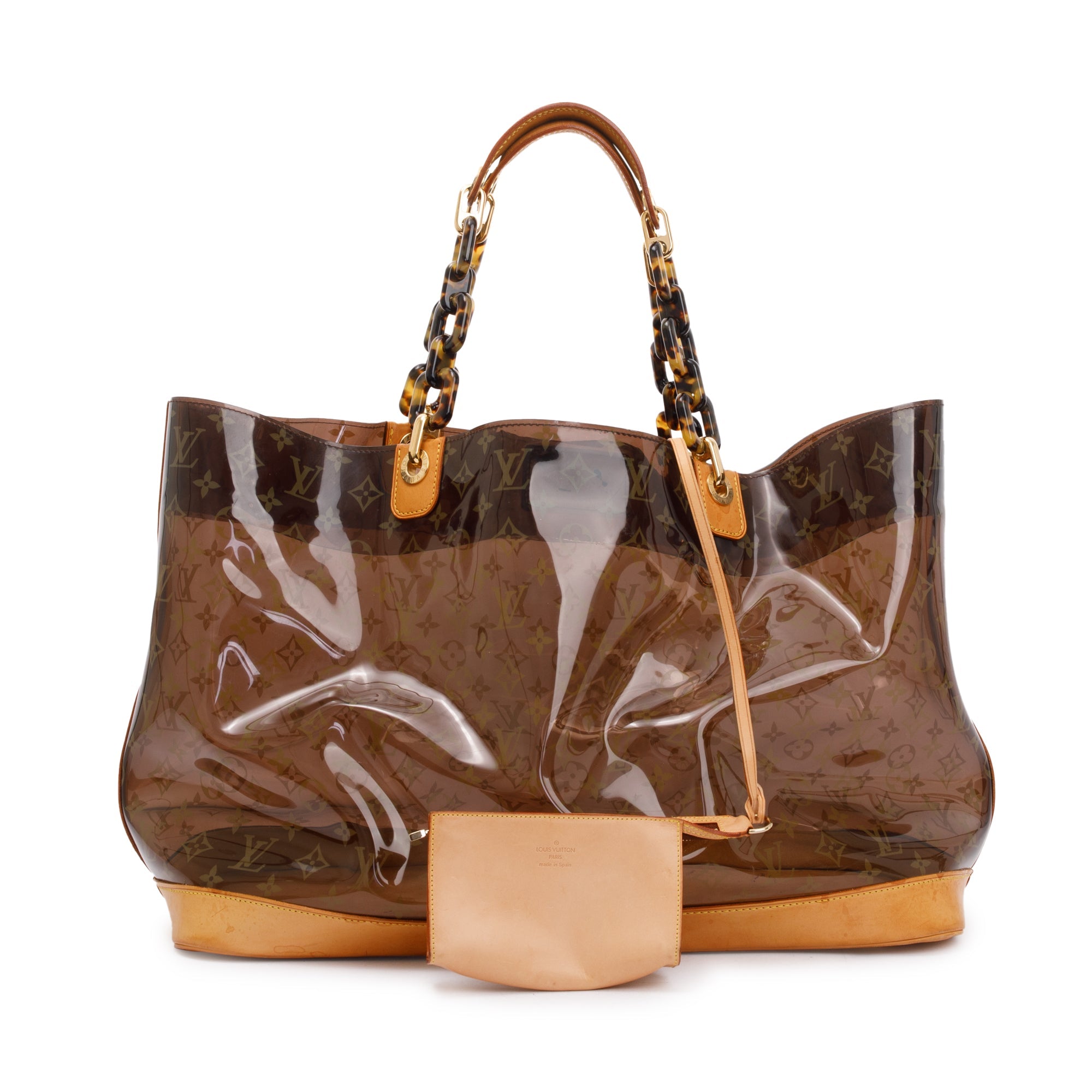 Louis Vuitton Brown Monogram Vinyl Cabas Sac Ambre GM Tote w/ Pouch