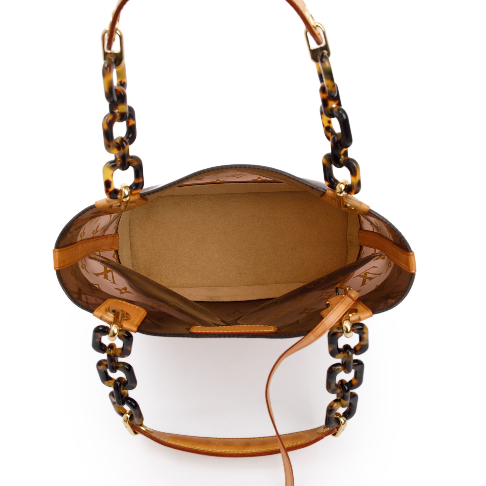 Louis Vuitton Brown Monogram Vinyl Cabas Sac Ambre PM Tote w/ Pouch