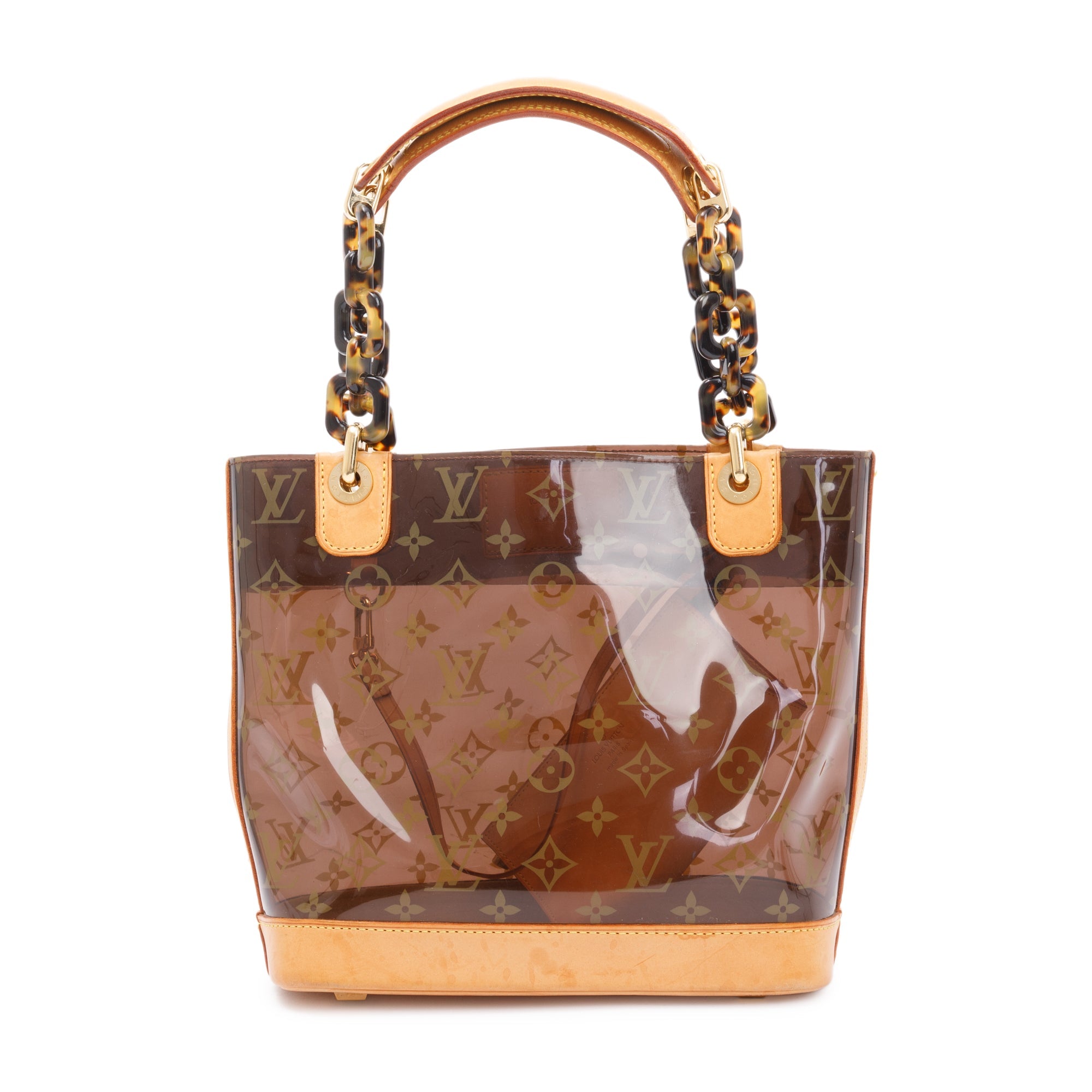 Louis Vuitton Brown Monogram Vinyl Cabas Sac Ambre PM Tote w/ Pouch