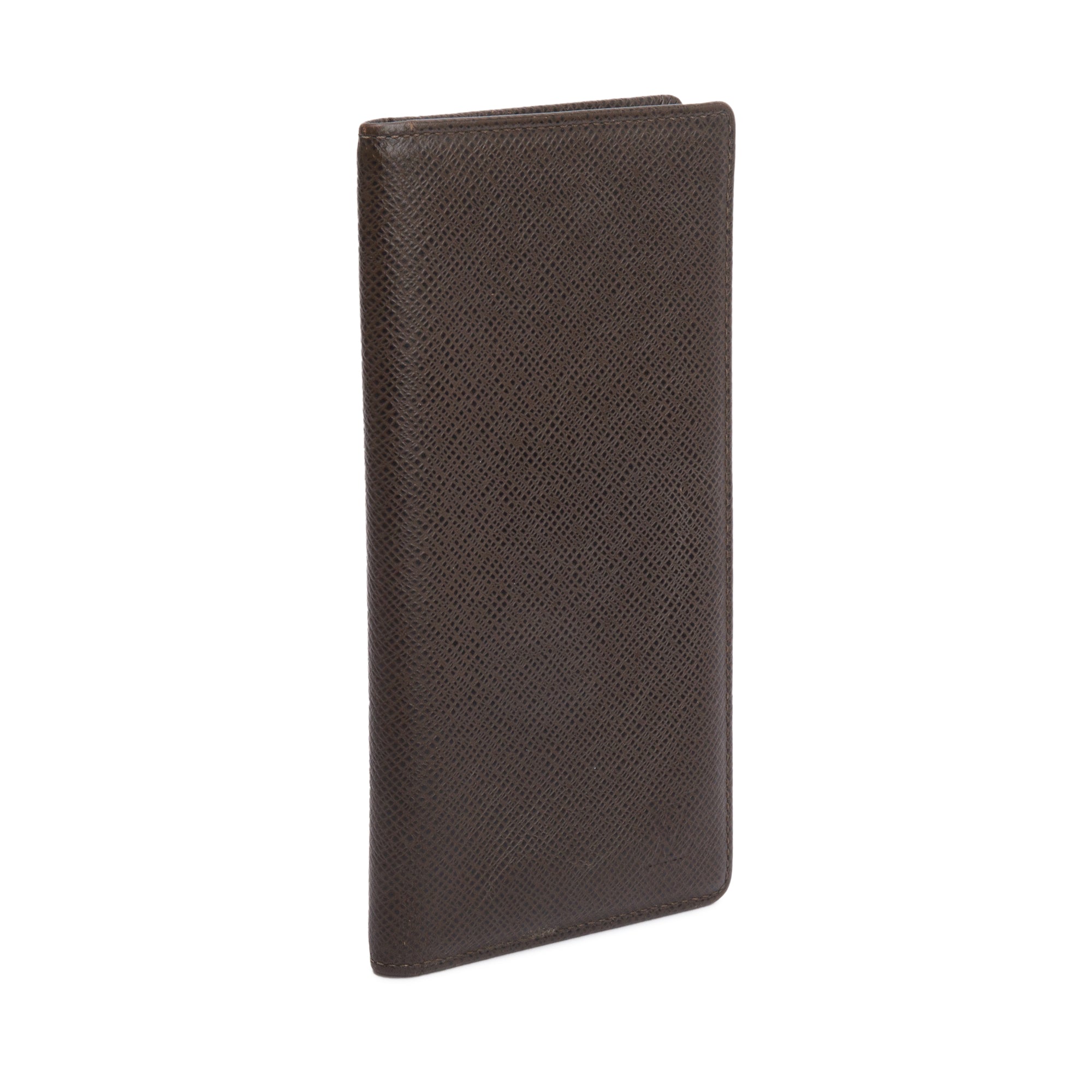 Louis Vuitton Brown Taiga Leather Porte-Valeurs Wallet Organizer w/ Box & Receipt