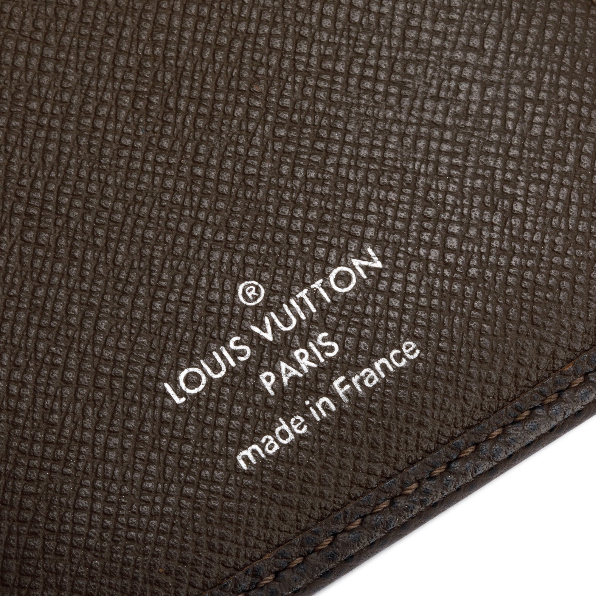 Louis Vuitton Brown Taiga Leather Porte-Valeurs Wallet Organizer w/ Box & Receipt