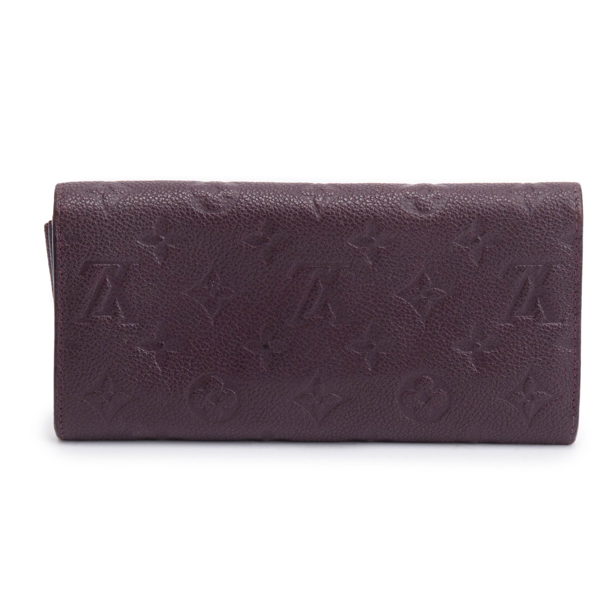 Louis Vuitton Burgundy Monogram Empreinte Curieuse Wallet w/ Insert