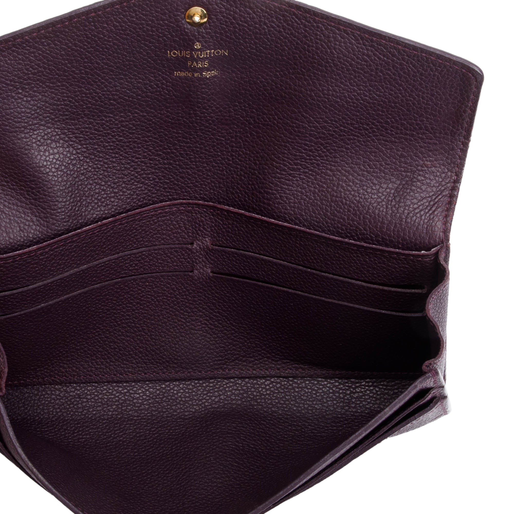 Louis Vuitton Burgundy Monogram Empreinte Curieuse Wallet w/ Insert