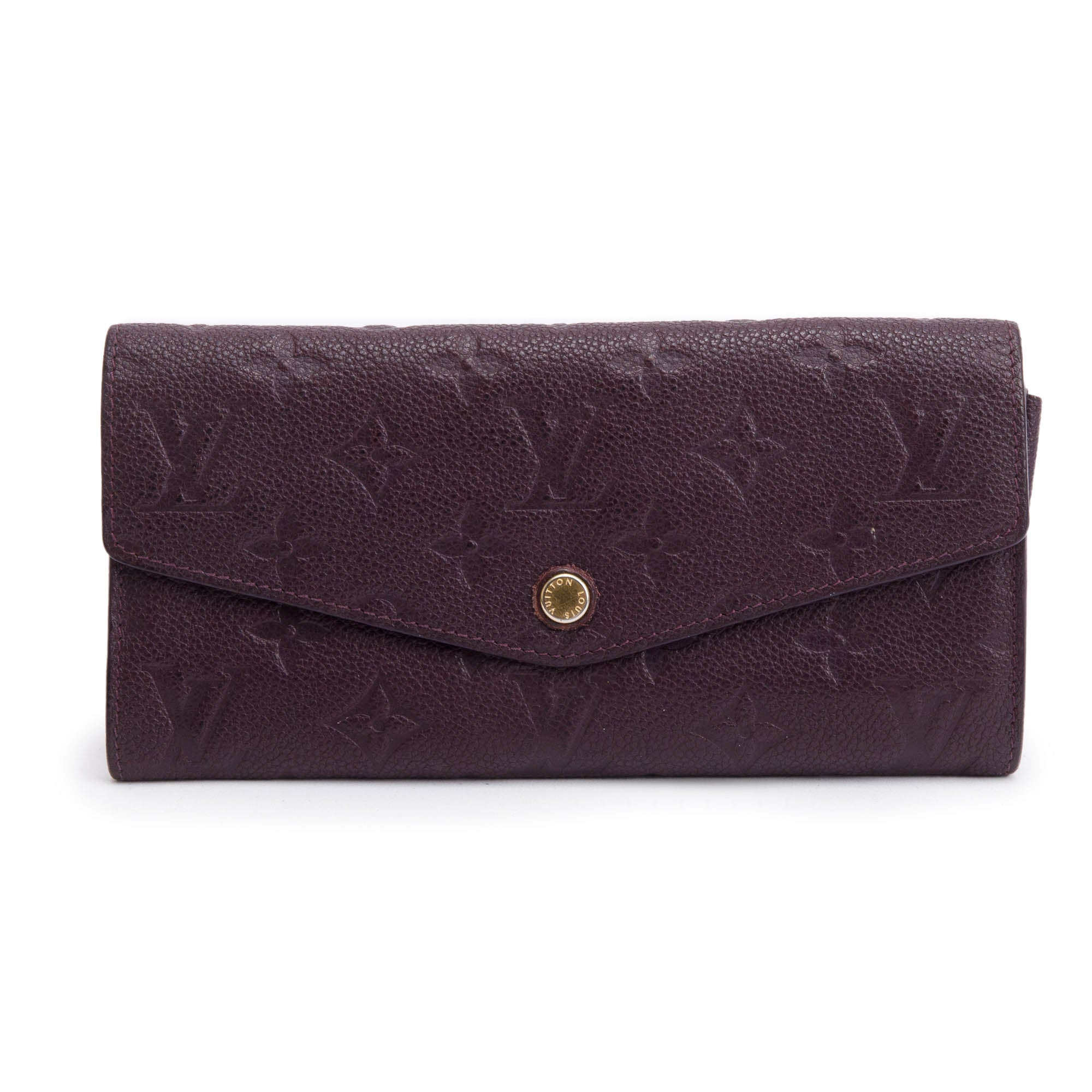 Louis Vuitton Burgundy Monogram Empreinte Curieuse Wallet w/ Insert