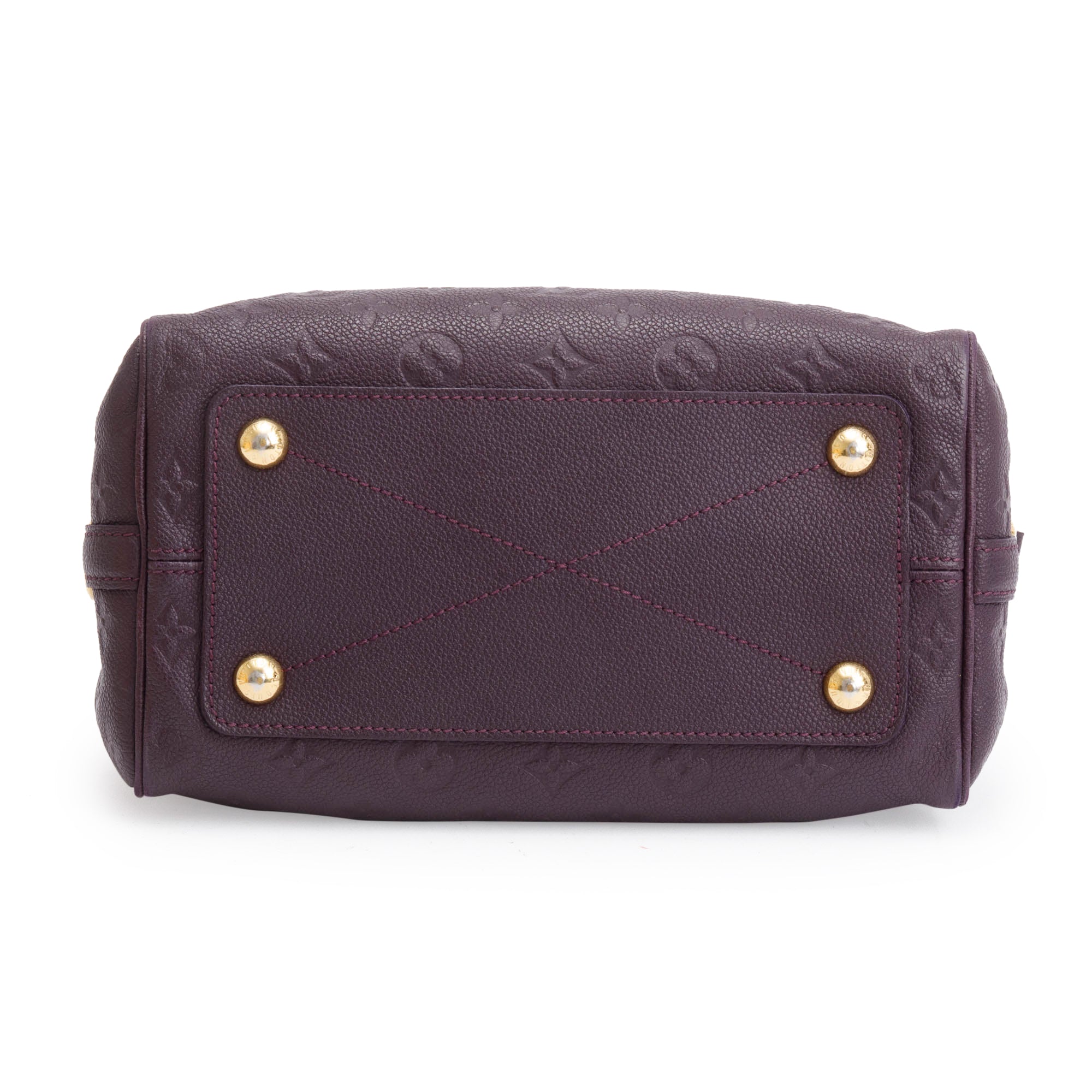 Louis Vuitton Burgundy Monogram Empreinte Leather Speedy Bandouliere 25 w/ Strap