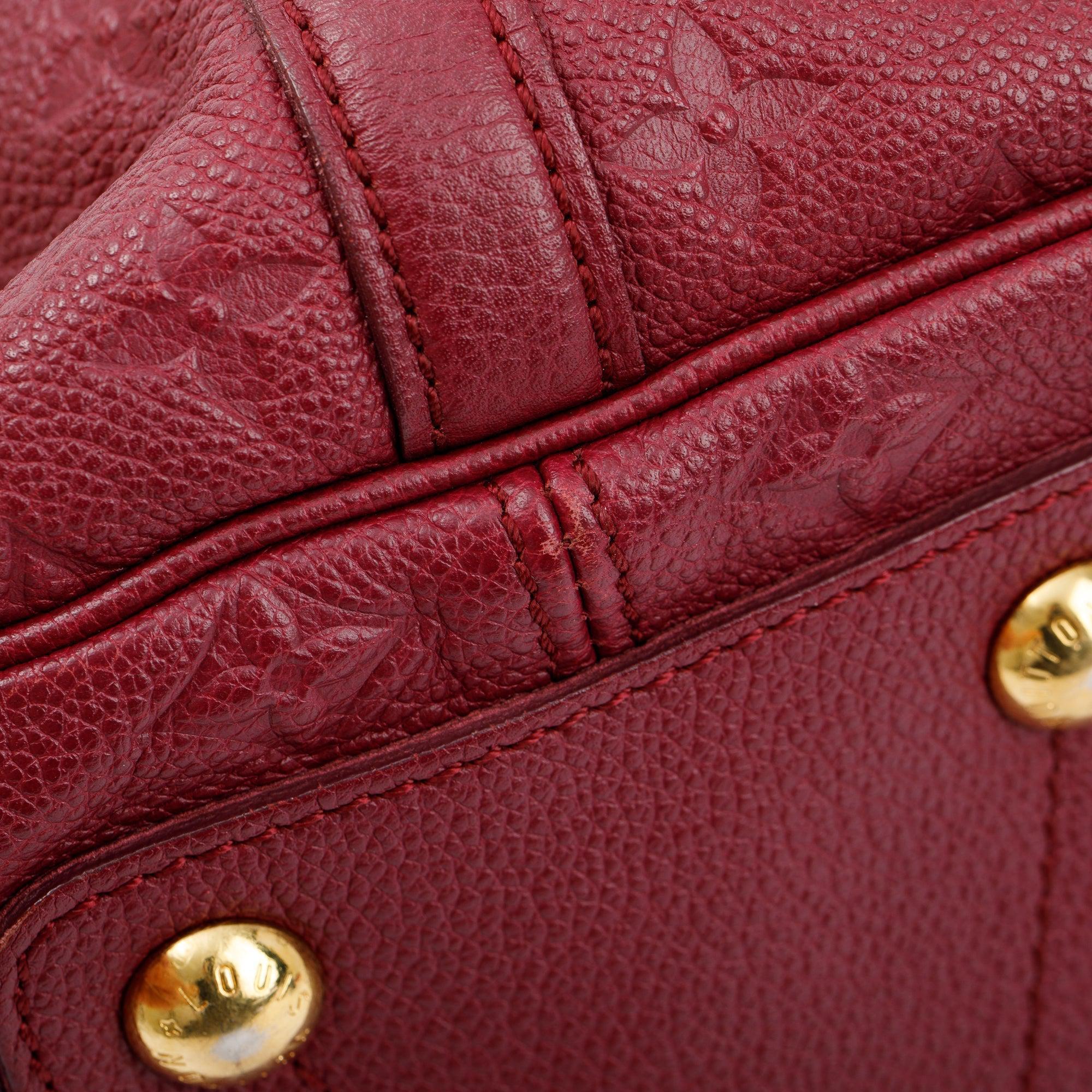 Louis Vuitton Burgundy Monogram Empreinte Leather Speedy Bandouliere 25 w/ Strap