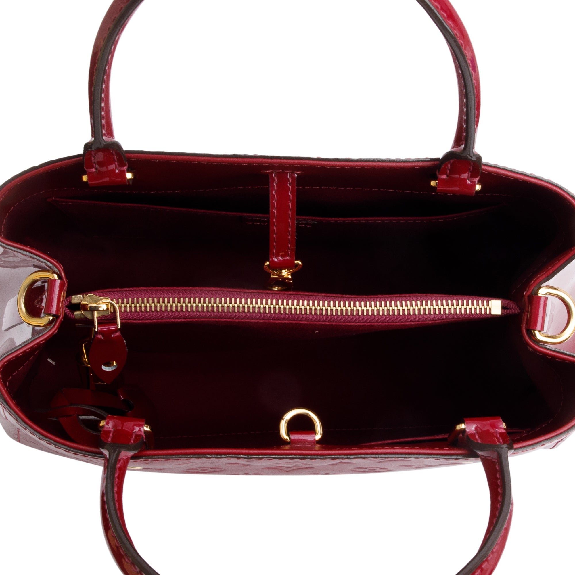 Louis Vuitton Burgundy Monogram Vernis Montaigne MM w/ Strap